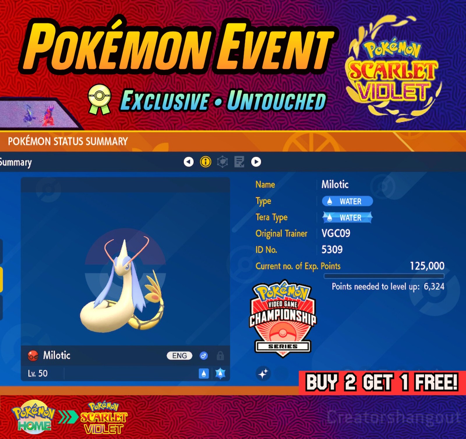 ✨Shiny Milotic Event • Pokemon Championships VGC09 ⭐️ Pokémon Scarlet and Violet