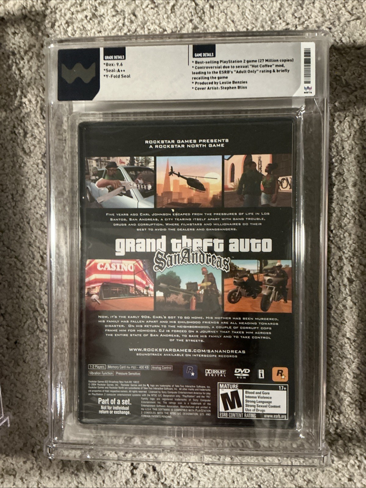 WATA and CGC 9.6 A++ Grand Theft Auto Trilogy (III, Vice City, San Andreas) PS2
