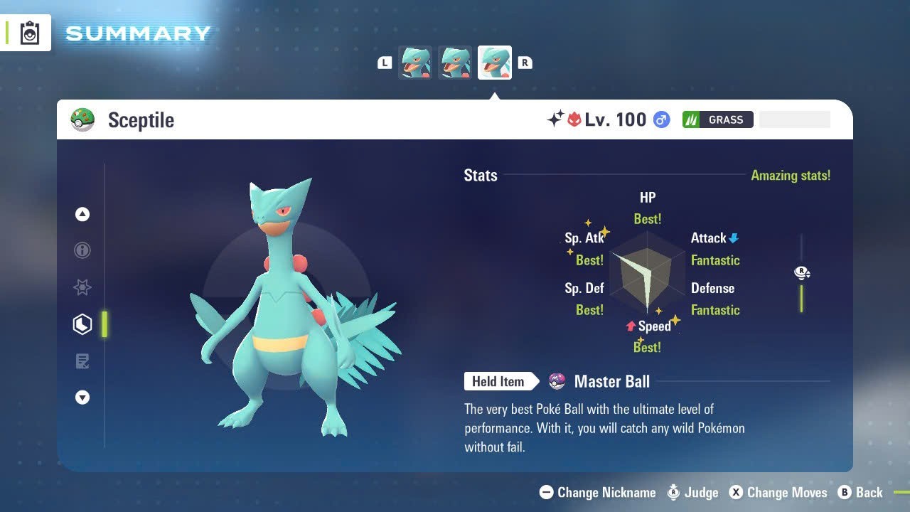 ✨COMBO SHINY ALPHA BLAZIKEN & SCEPTILE & SWAMPERT✨6IV MAX EV⭐POKEMON LEGENDS ZA