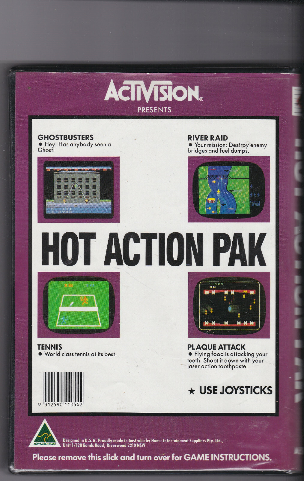 VGC Atari 2600 HOT ACTION PAK Activision 4 Games Manual Included Ghostbusters