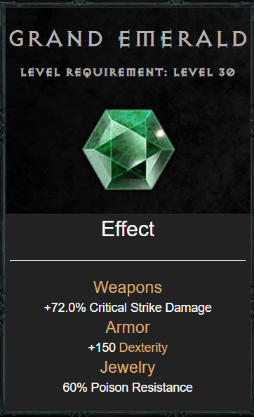 GRAND EMERALD – DIABLO 4✨GRAND GEM – Softcore – Seasonal Or Eternal