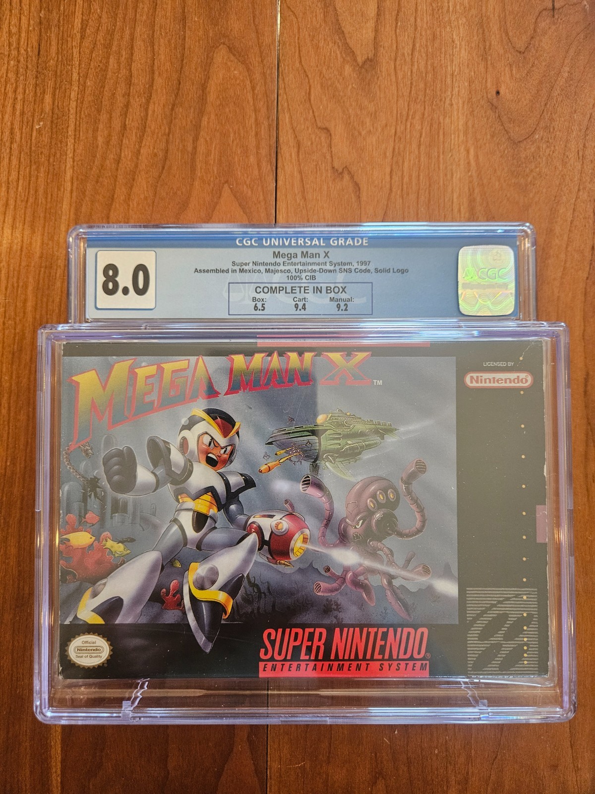 CGC 8.0 Mega Man X SNES 1994 100% CIB Super Nintendo AMAZING Mexico RARE