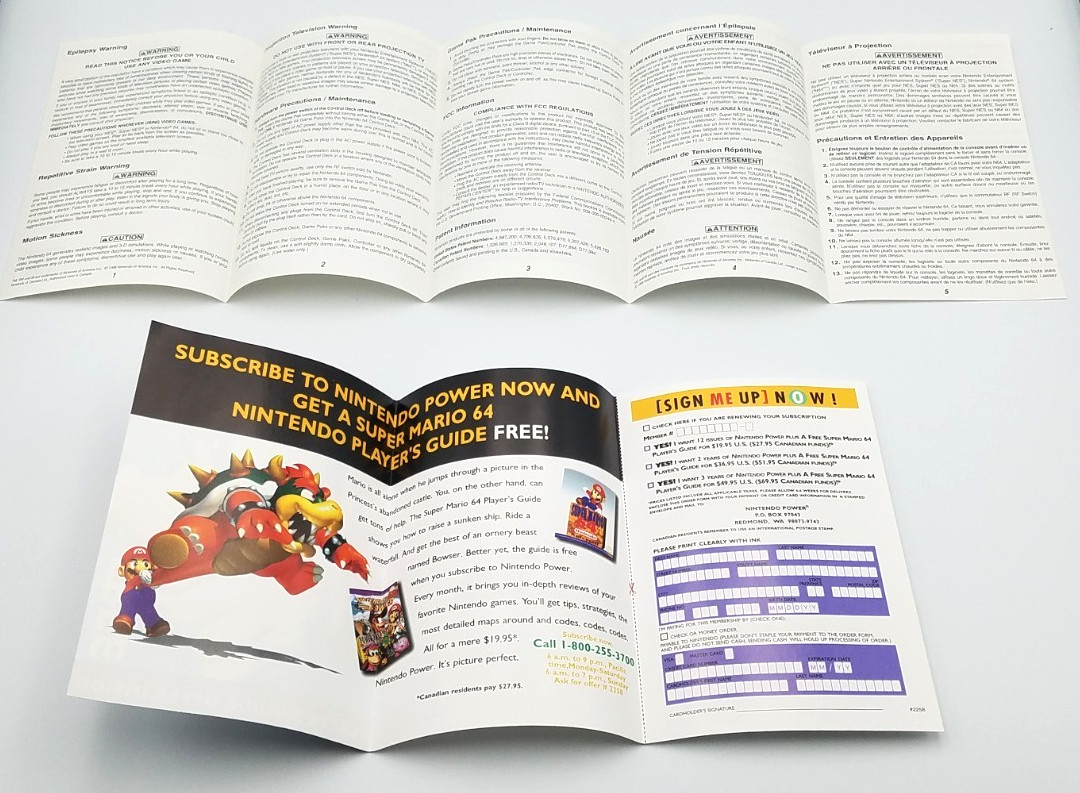 F-Zero X N64 Nintendo 64 Authentic Manual & Inserts ONLY HTF Clean 1 Owner