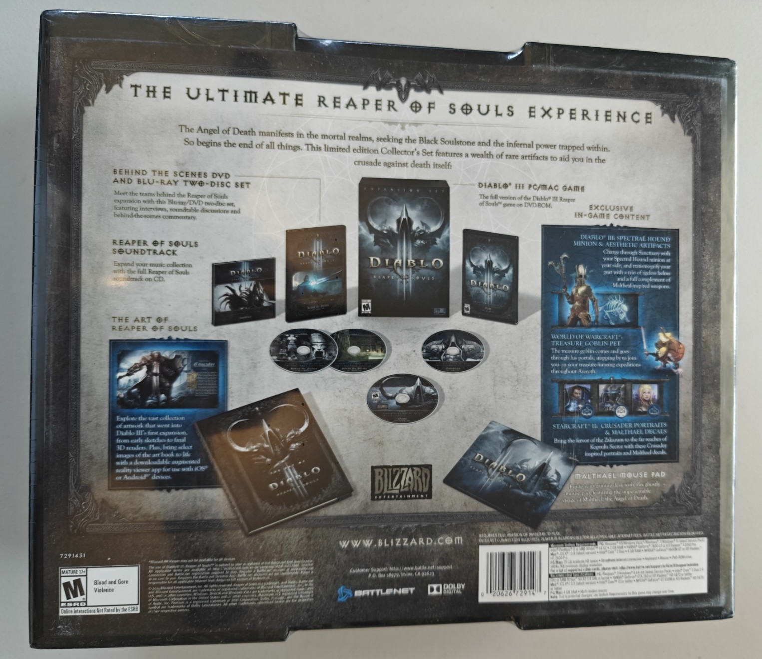 1x Activision Blizzard PC Diablo 3 Reaper of Souls Collector Edition Sealed NEW