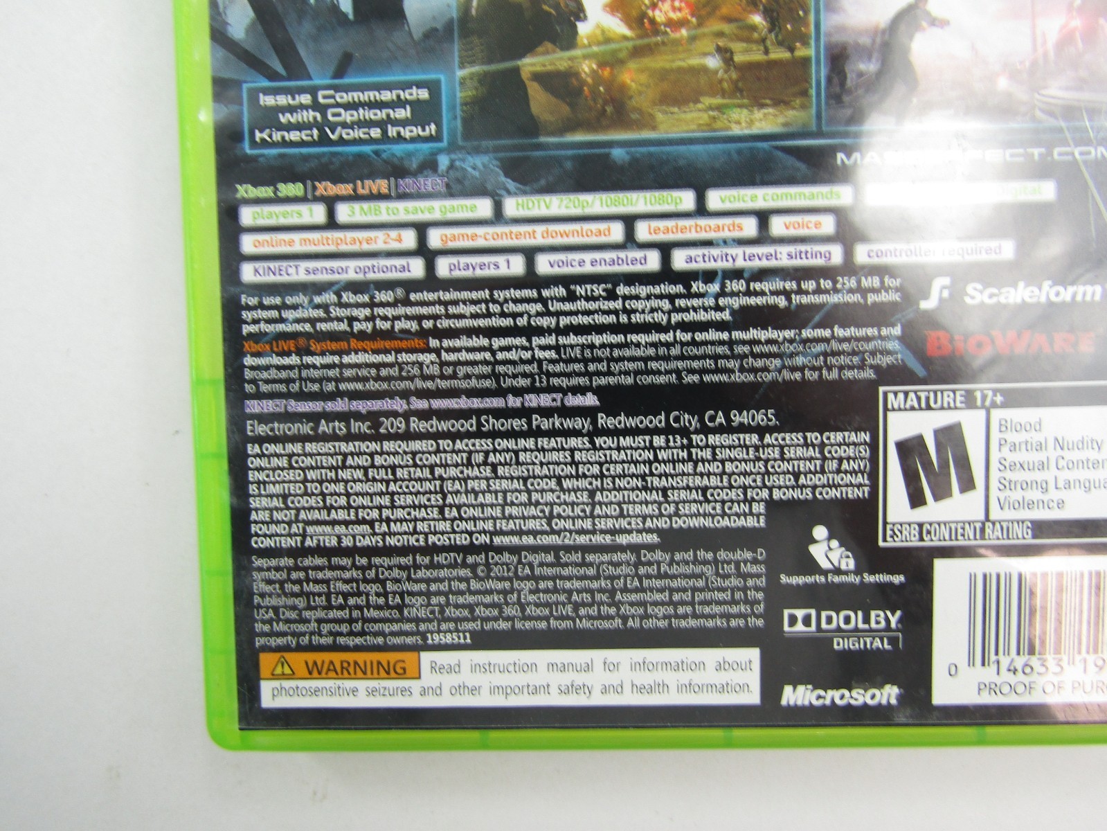 Mass Effect 3 XBOX 360 2 Disc Video Game EA Bioware CIB Complete