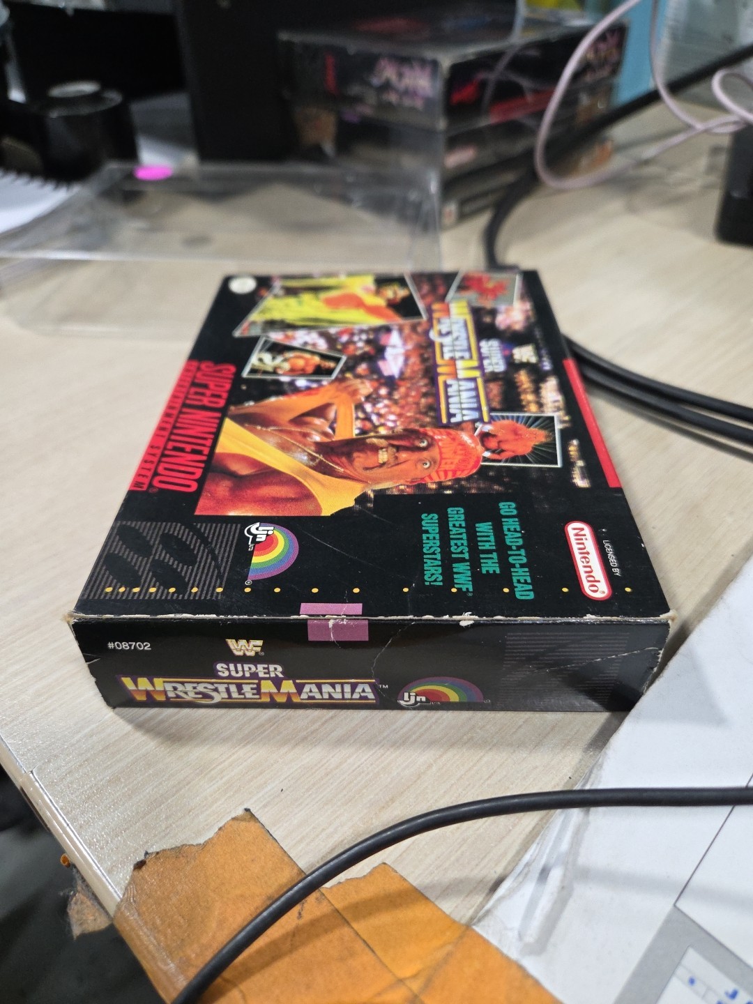 WWF Super Wrestlemania (SNES, 1992) Game And Box