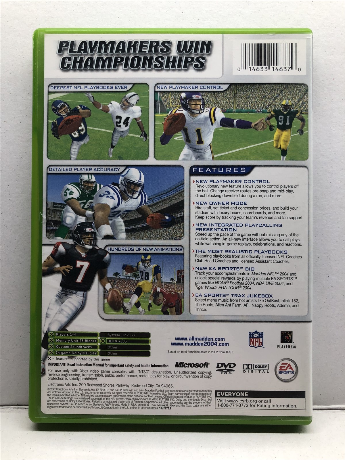 Madden NFL 2004 (Microsoft Xbox, 2003) Complete w/ Manual – Tested Working