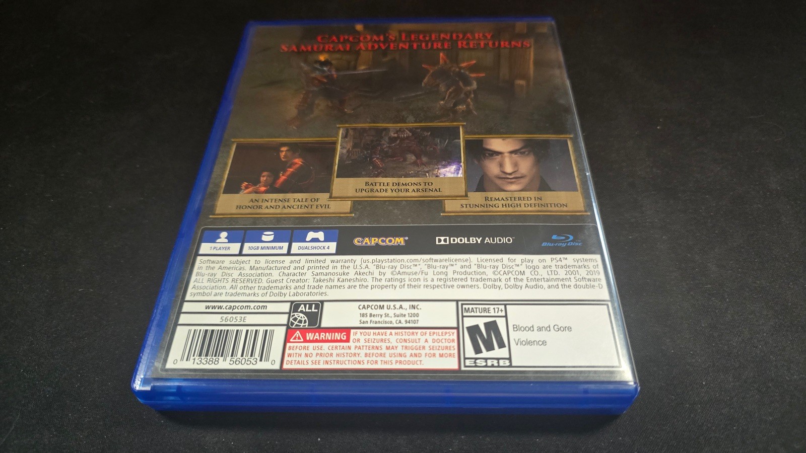 Onimusha: Warlords Capcom Sony Playstation 4 PS4 LN perfect condition!