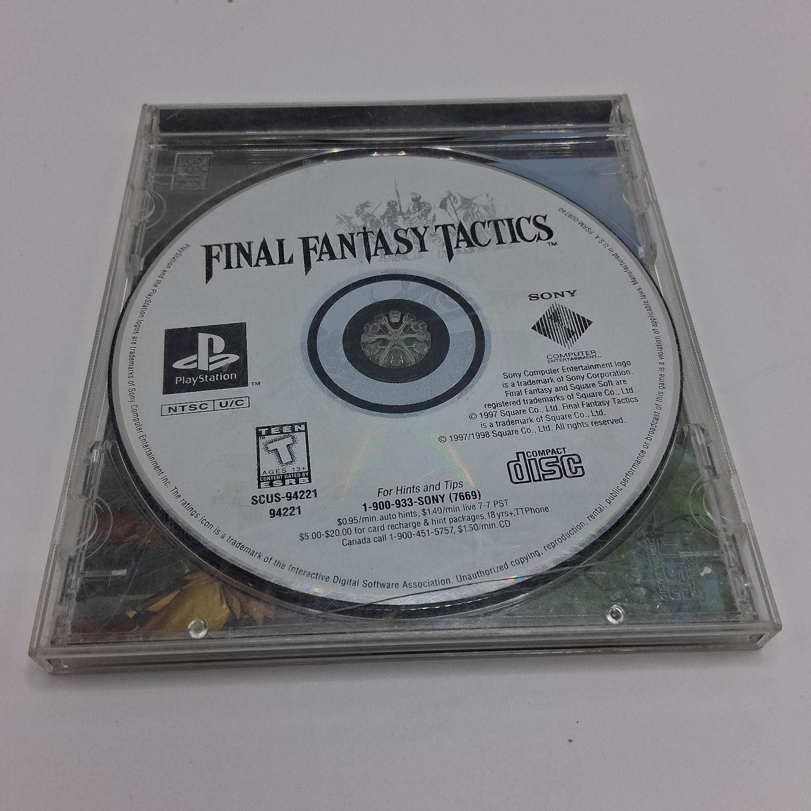 Final Fantasy Tactics (PlayStation 1, PS1) – Disc Only – SCUS-94221 NTSC-U/C