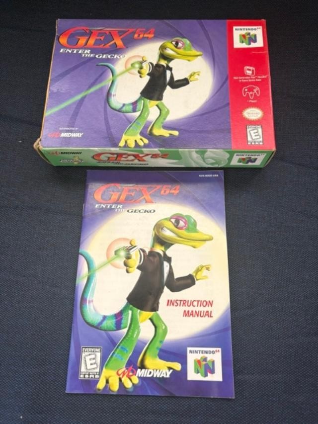 Gex 64: Enter the Gecko (Nintendo 64, 1998) Box and Manual Only