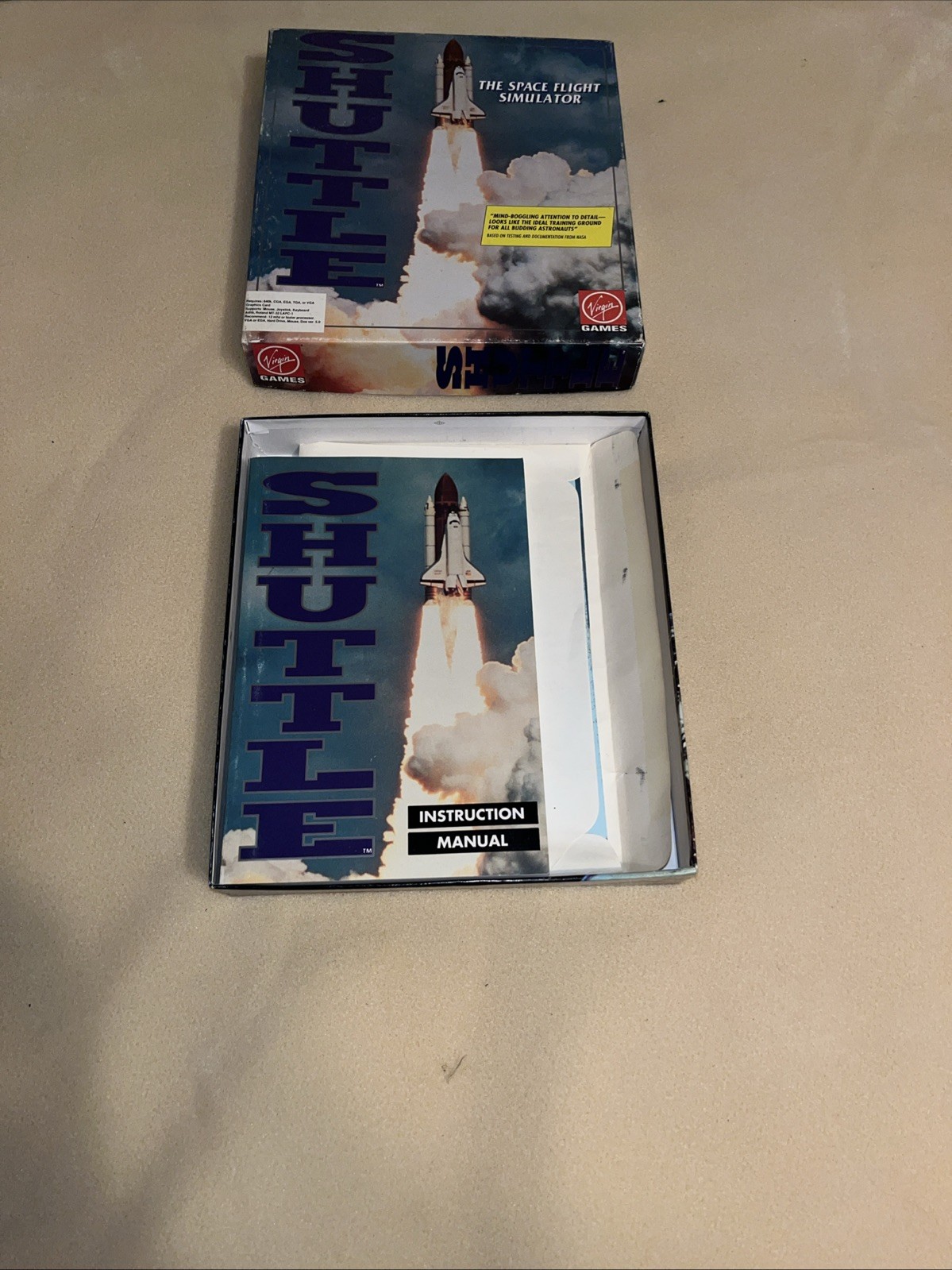 Shuttle: The Space Flight Simulator (PC, 1991) Virgin Games CIB Nice Free Ship