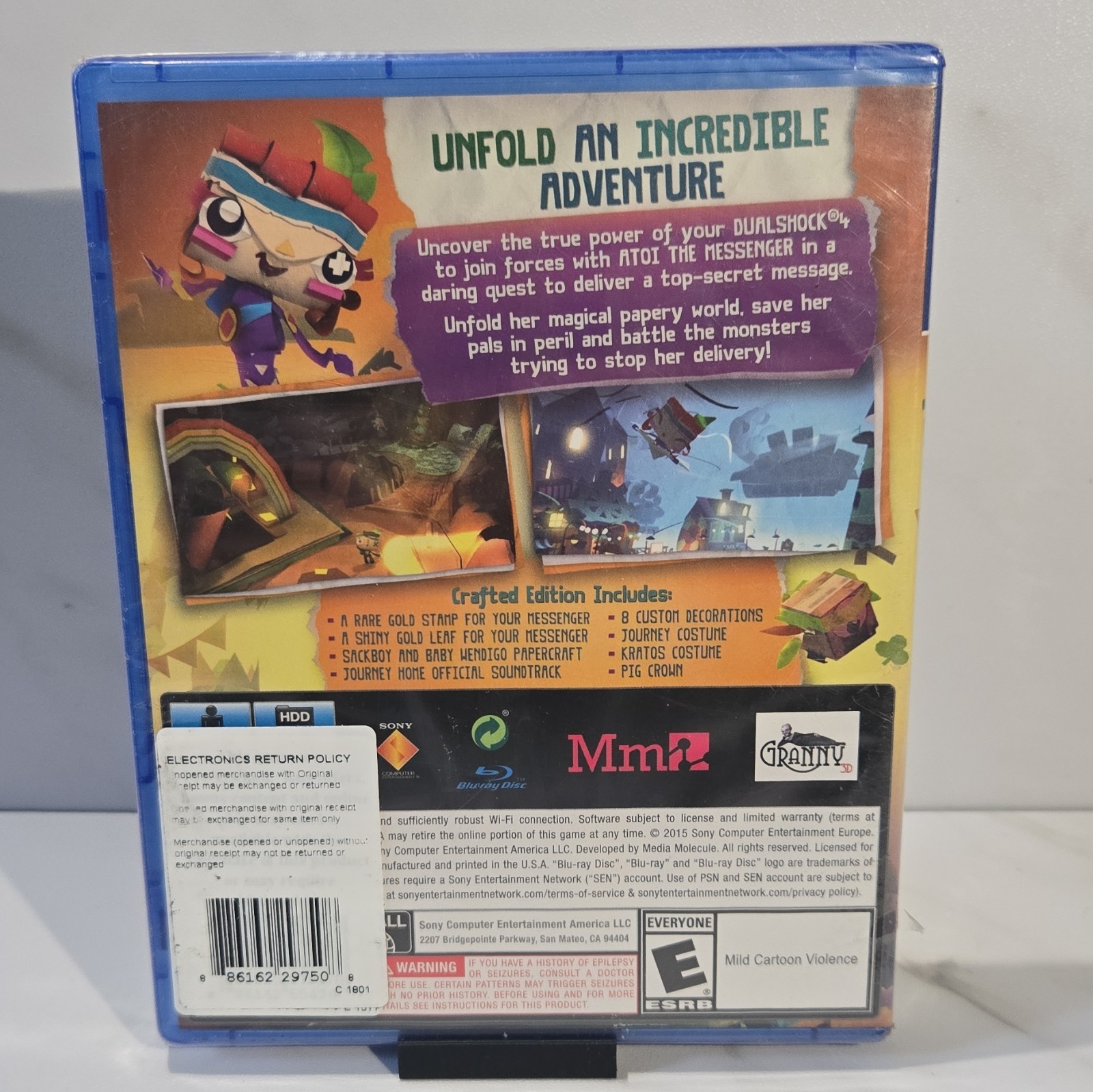 Sony Tearaway Unfolded Crafted Edition (PS4) Sealed, Pre-Owned