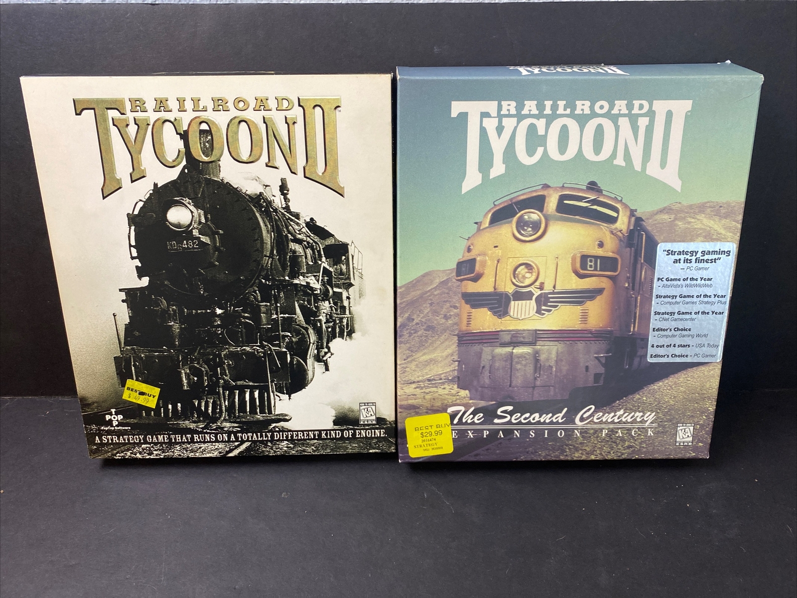 Railroad Tycoon II & The Second Century Expansion Pack PC Big Box New Open Box