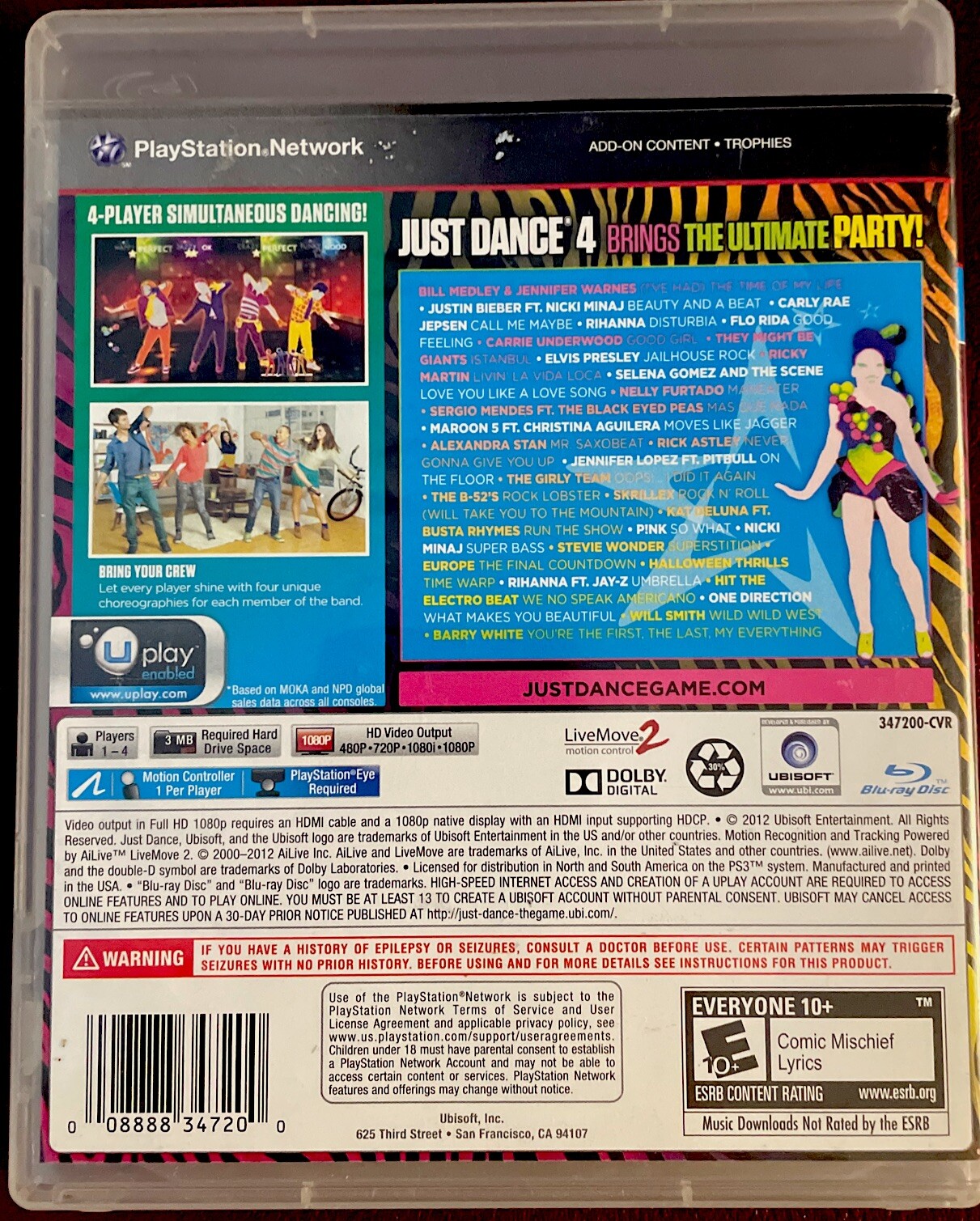 Just Dance 4 (Sony PlayStation 3, 2012)
