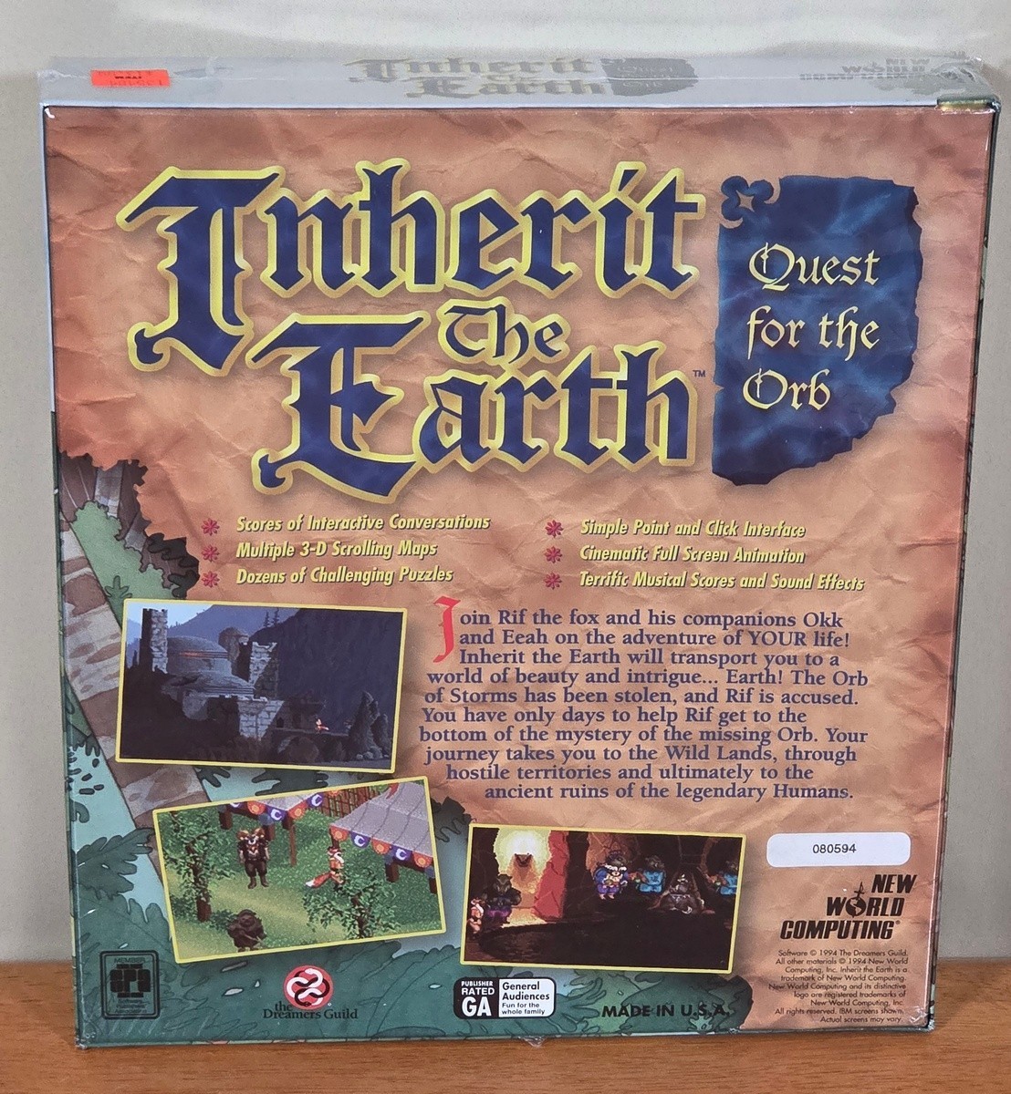 New Sealed Inherit the Earth Quest for Orb New World Computing IBM PC CD 1994