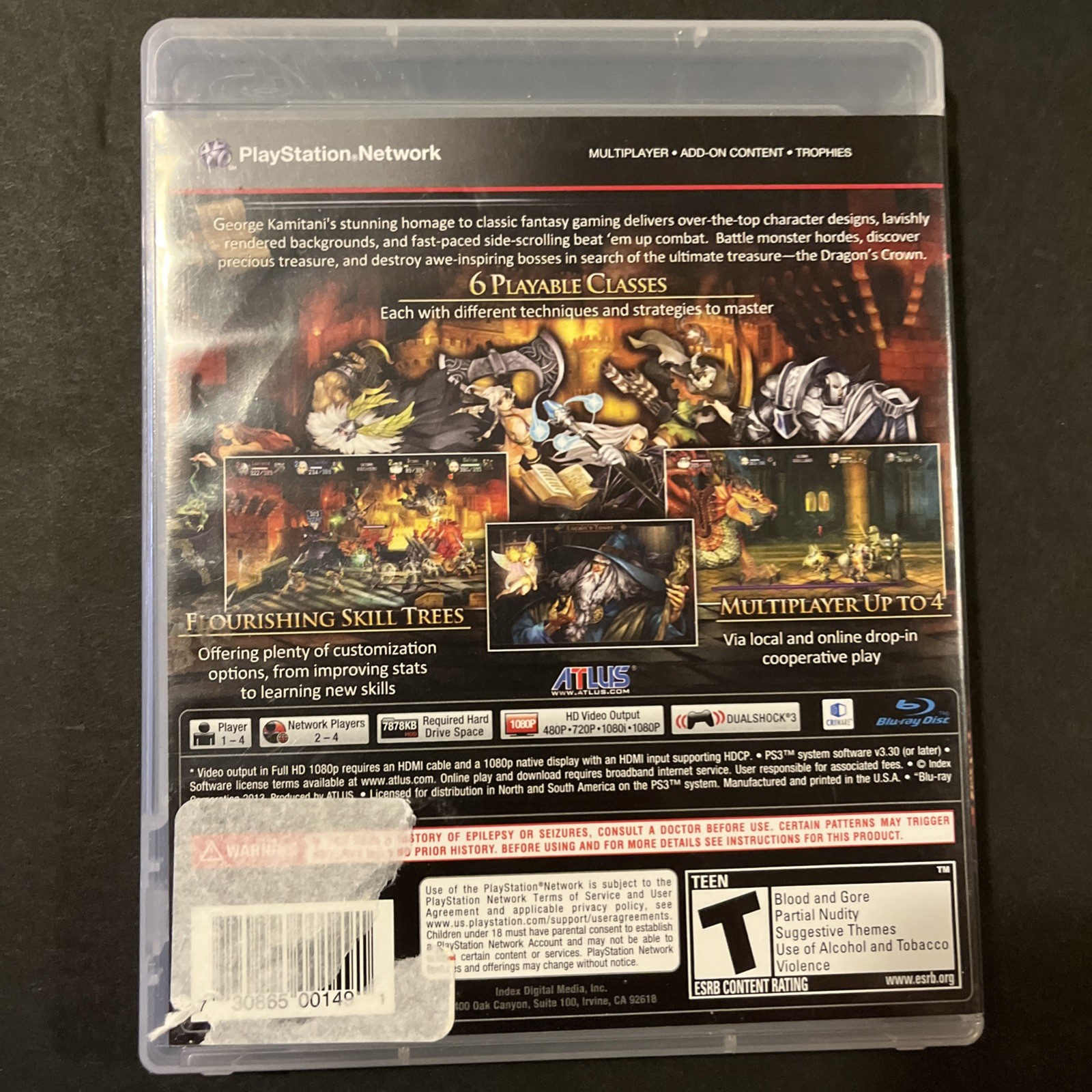 DRAGON’S CROWN Sony Playstation 3 Video Game PS3 CIB Complete Tested/Working
