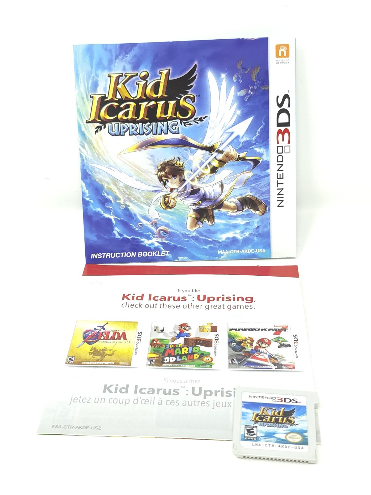 Kid Icarus Uprising Nintendo 3DS Includes Game Case Manual Insert And Cartridge