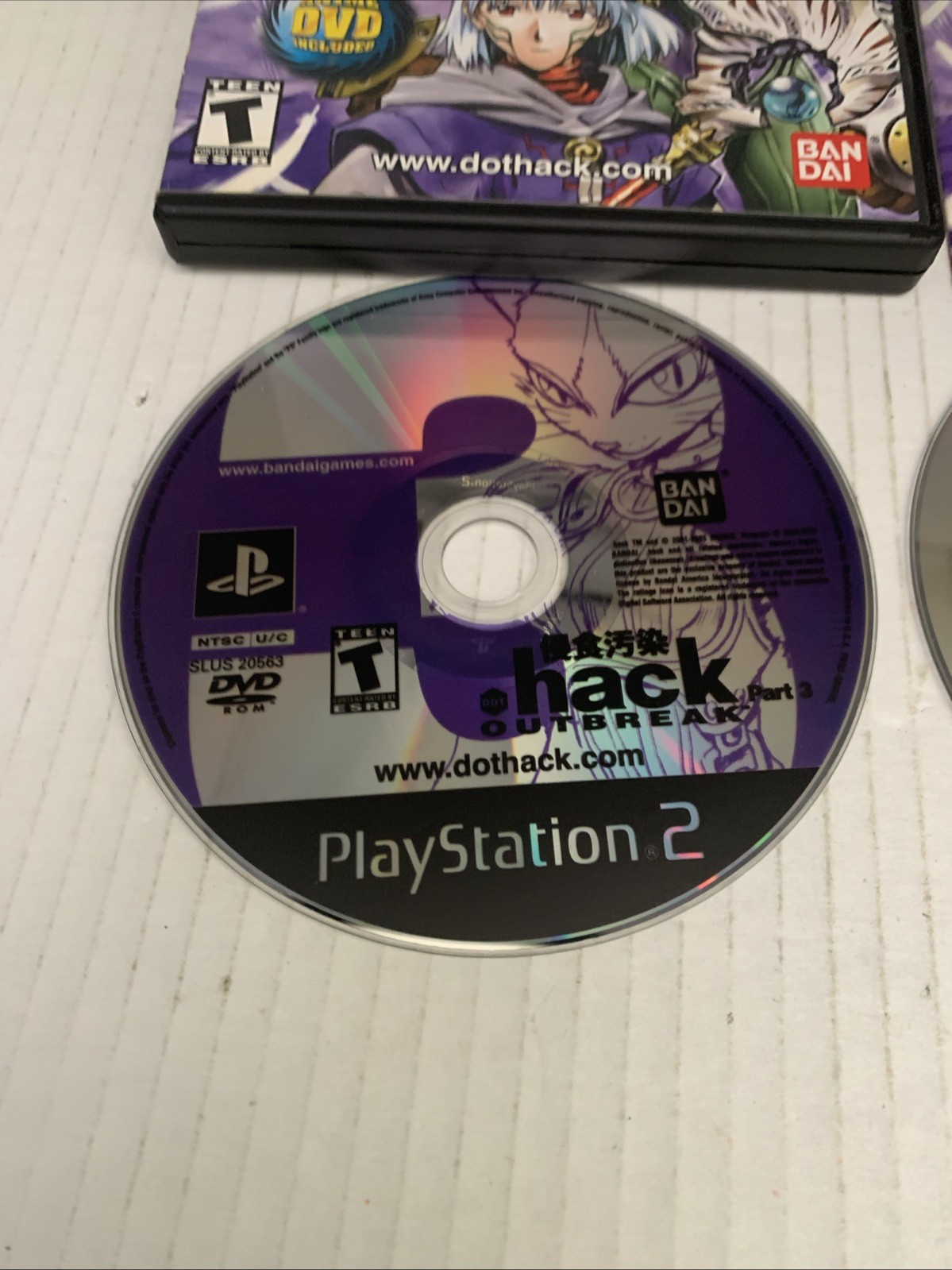 .Hack Outbreak Part 3 (Sony PS2 PlayStation 2 2003) Complete Manual & DVD Stare