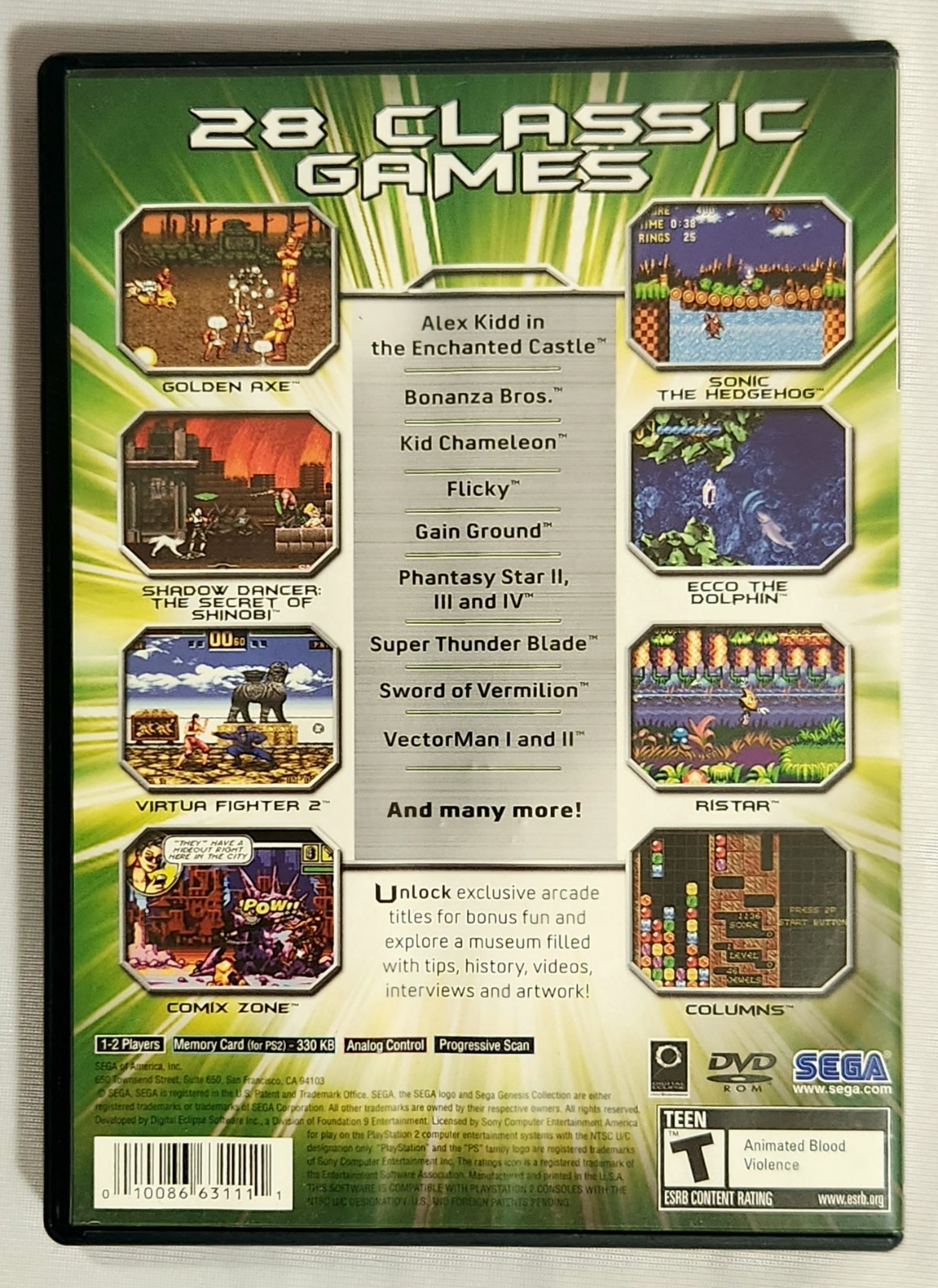 SEGA Genesis Collection (Sony PlayStation 2, 2006) Authentic Tested