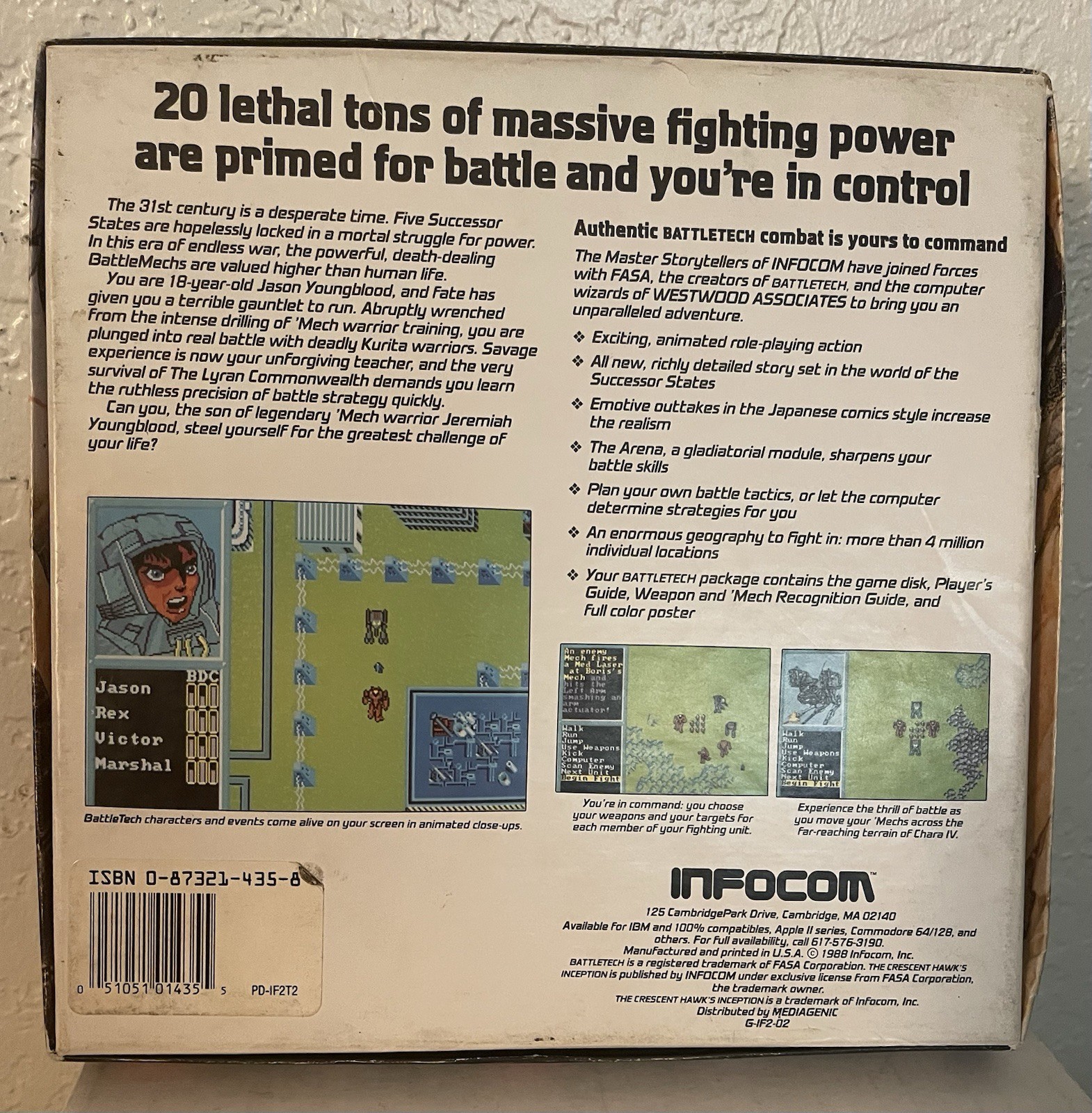 BattleTech: The Crescent Hawk’s Inception (PC, 1988) Box and Discs only.