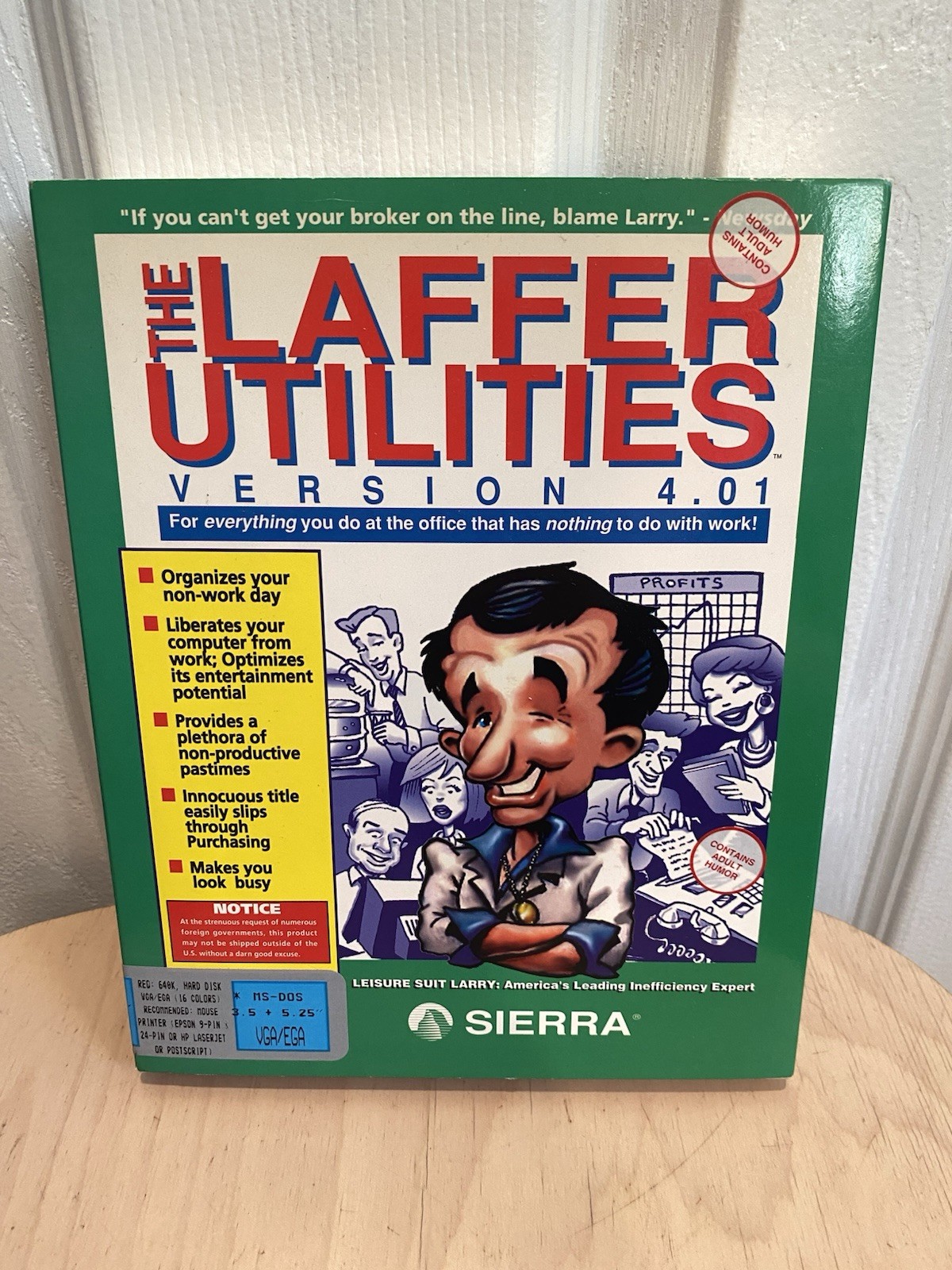 The Laffer Utilities Version 4.01 Sierra Games Leisure Suit Larry RARE