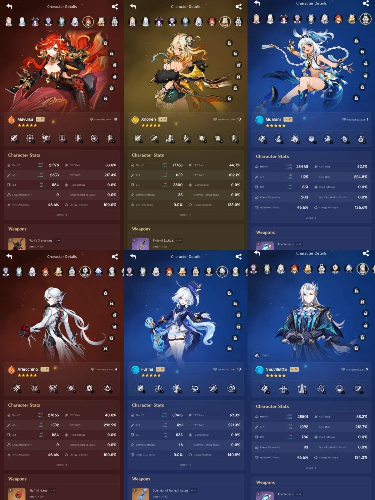 Genshin Impact (AS) ar 60 Hexerei team Nicole Durin Venti + Lunateam Columbina