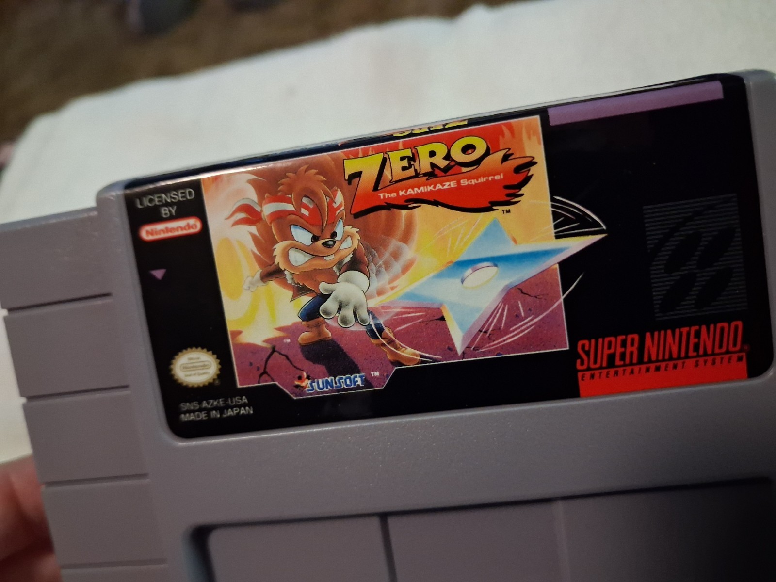 Zero The Kamikaze Squirrel SNES Authentic Cartridge Tested Working