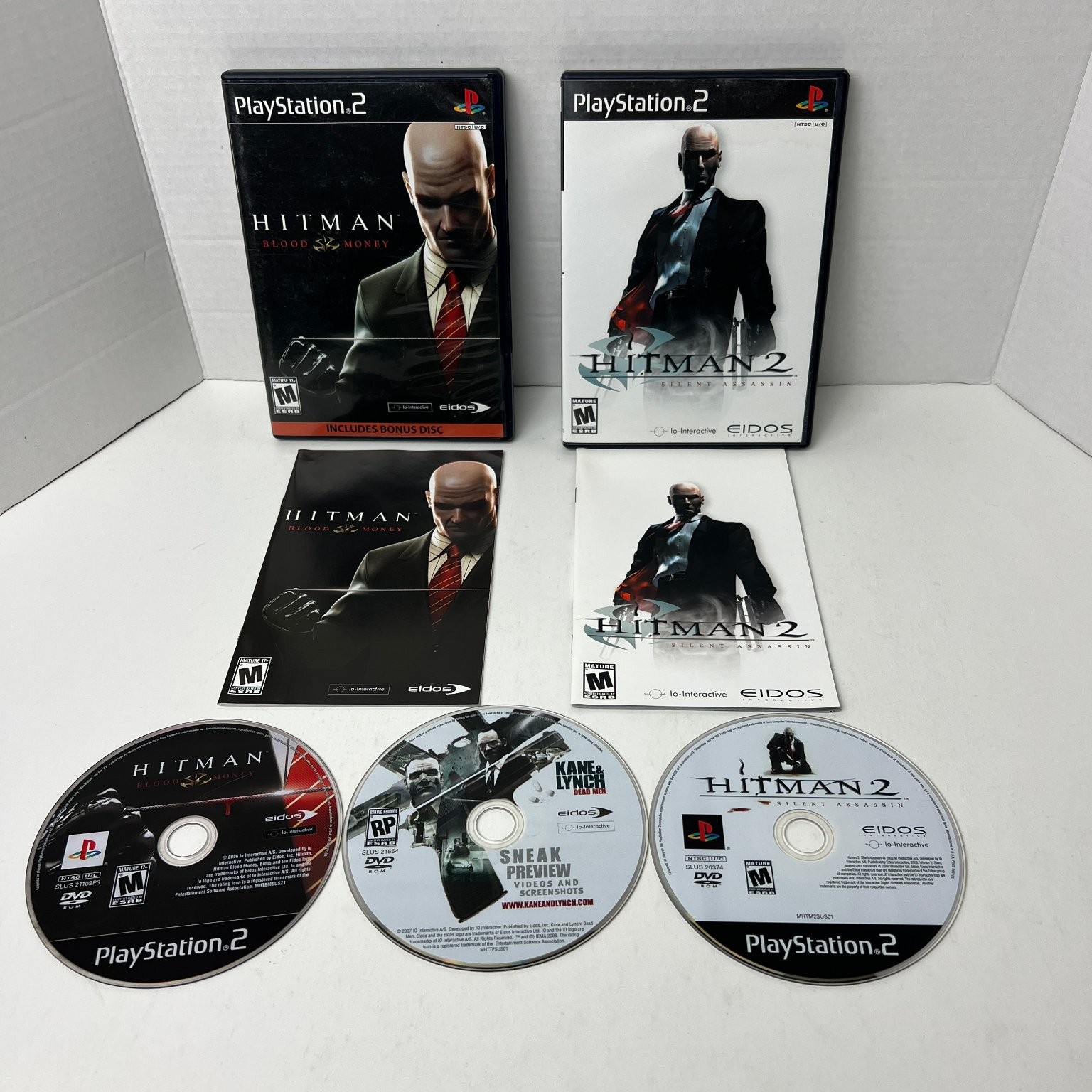 Hitman Blood Money with Bonus Disc & Hitman 2 Silent Assassin PS2 Complete