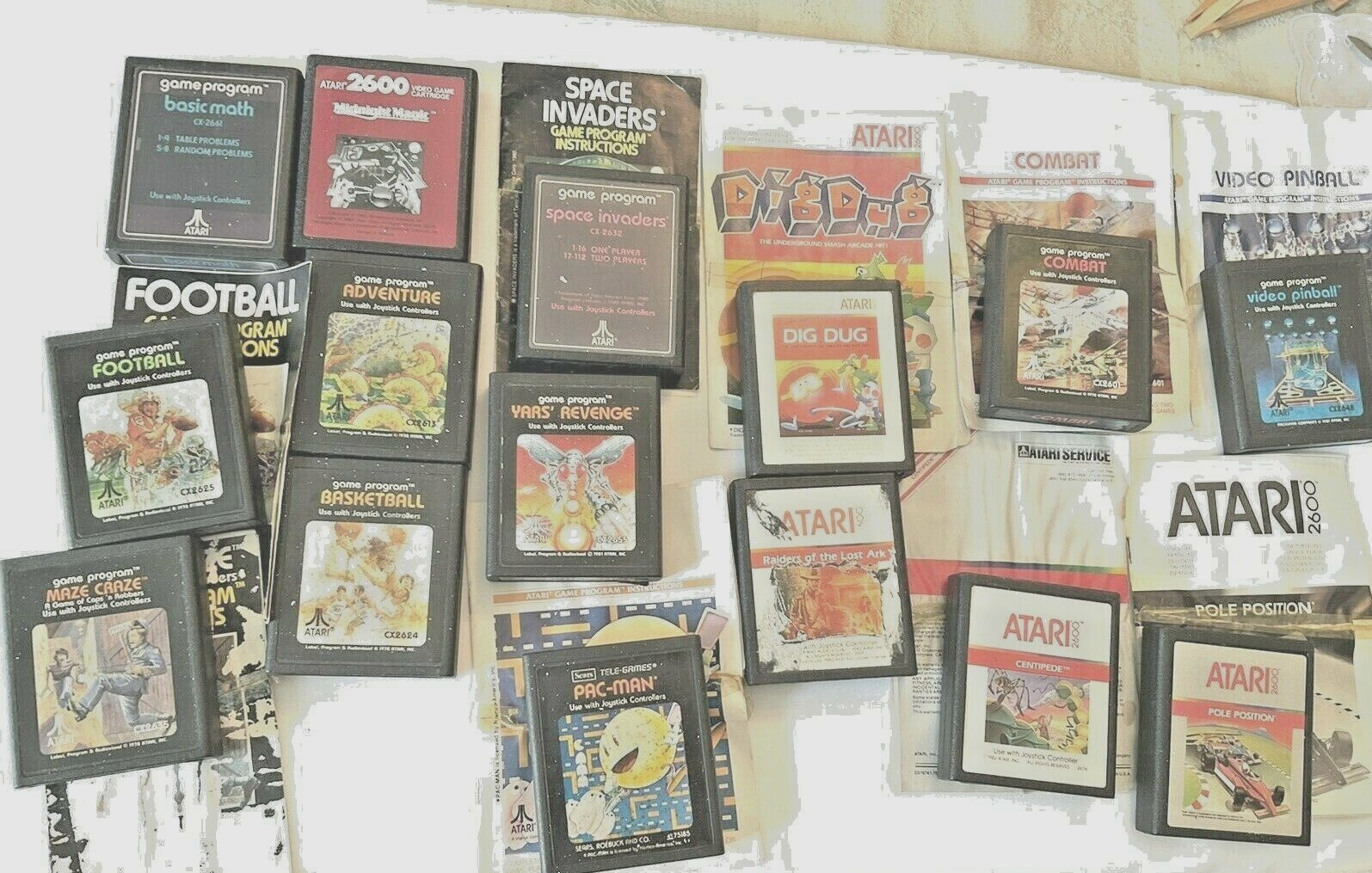 Atari Games Lot of 15 For Use Joy Stick Controller Mixed Lot All Differ Used