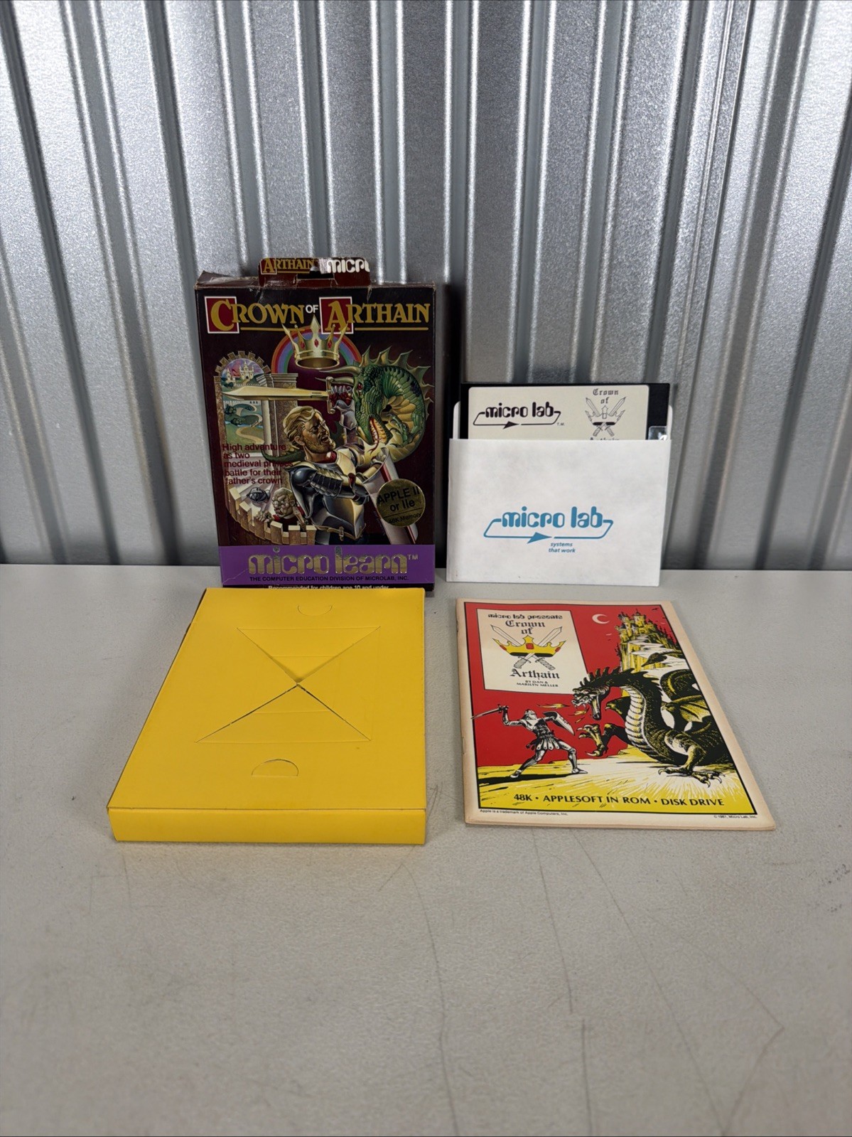 RARE Crown of Arthain by Micro Lab RPG Adventure 1980 for Apple II+,IIe,IIc,IIgs