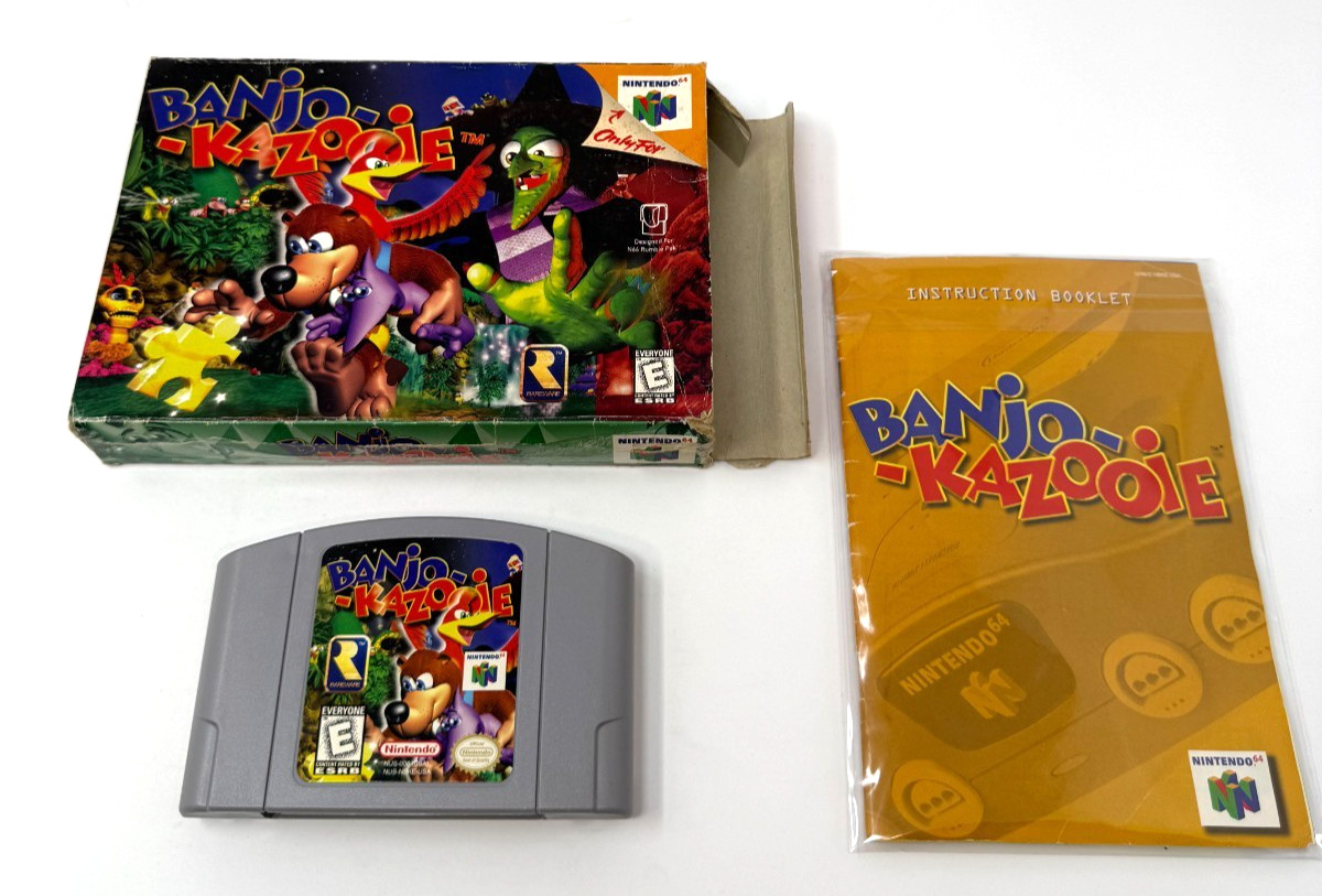 Banjo Kazooie N64 CIB Very good Left-facing Rumble Pack Variant