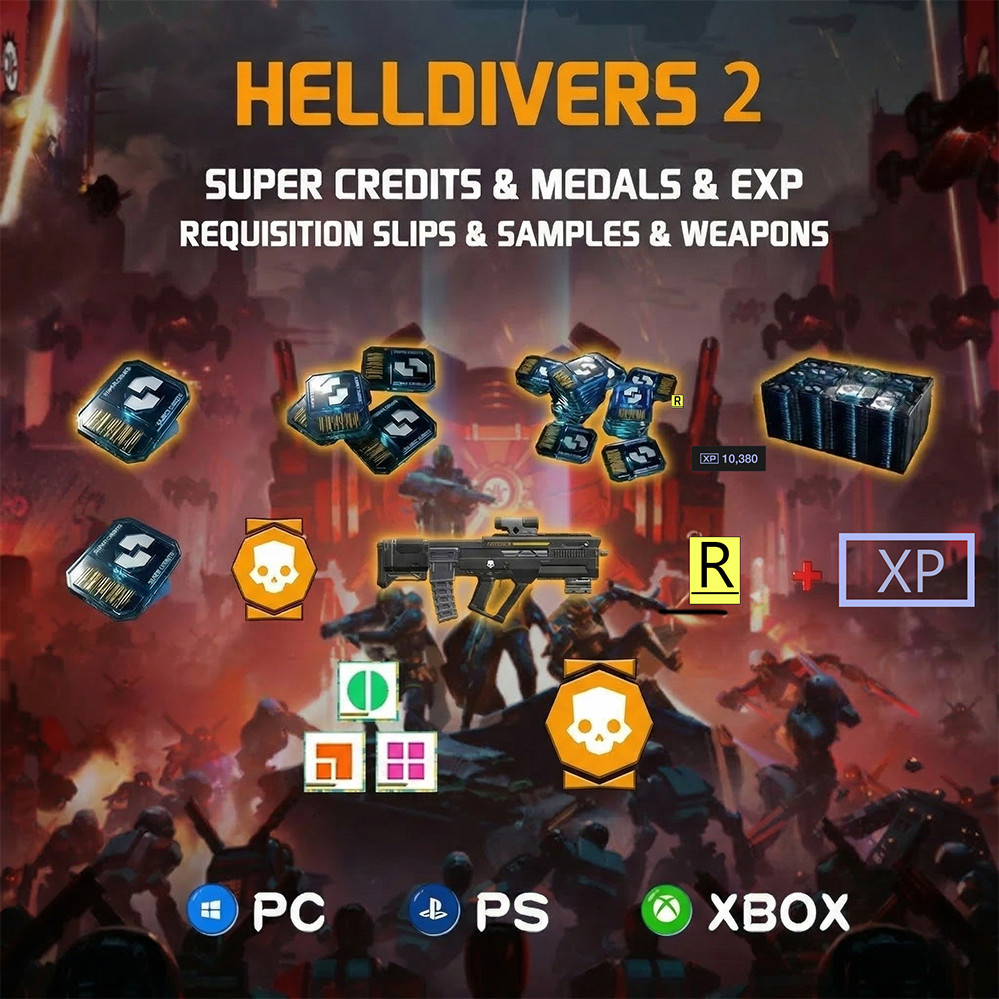 HELL-DIVERS 2 – Farm Fast |SuperCredits💎|Medals🥇|Samples🟩🟧🟪 | XP |No Login❗