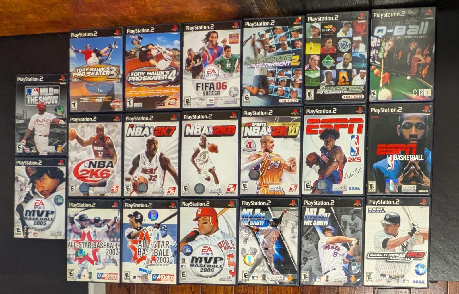 20X PS2 Sports Games Lot PlayStation 2 MLB NBA Tony Hawk FIFA Tennis Billiards