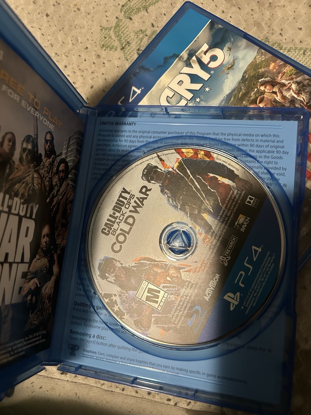 Lot Of 5 Sony PlayStation 4 Games/Discs W/ Cases: FarCry NHL,COD, Etc..