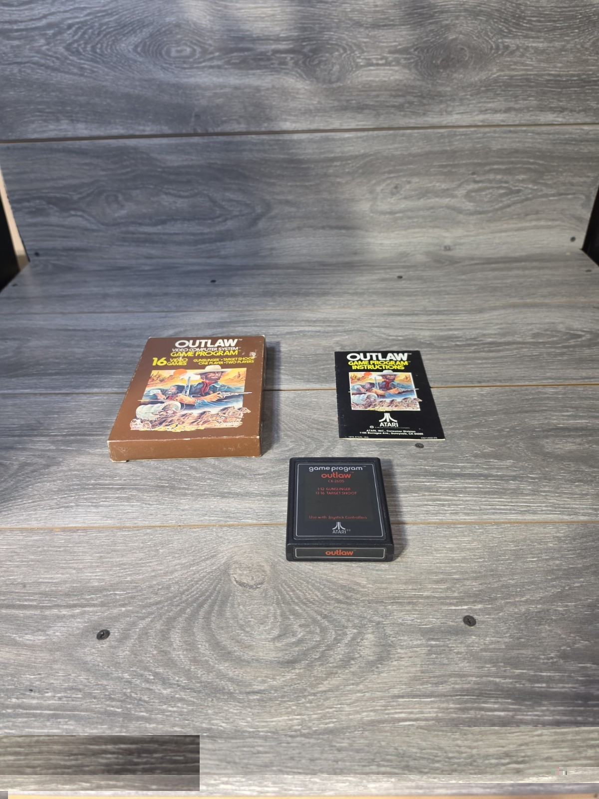 1978 OUTLAW CX2605 (Atari 2600, Atari) CIB ~ 16 video games Gunslinger