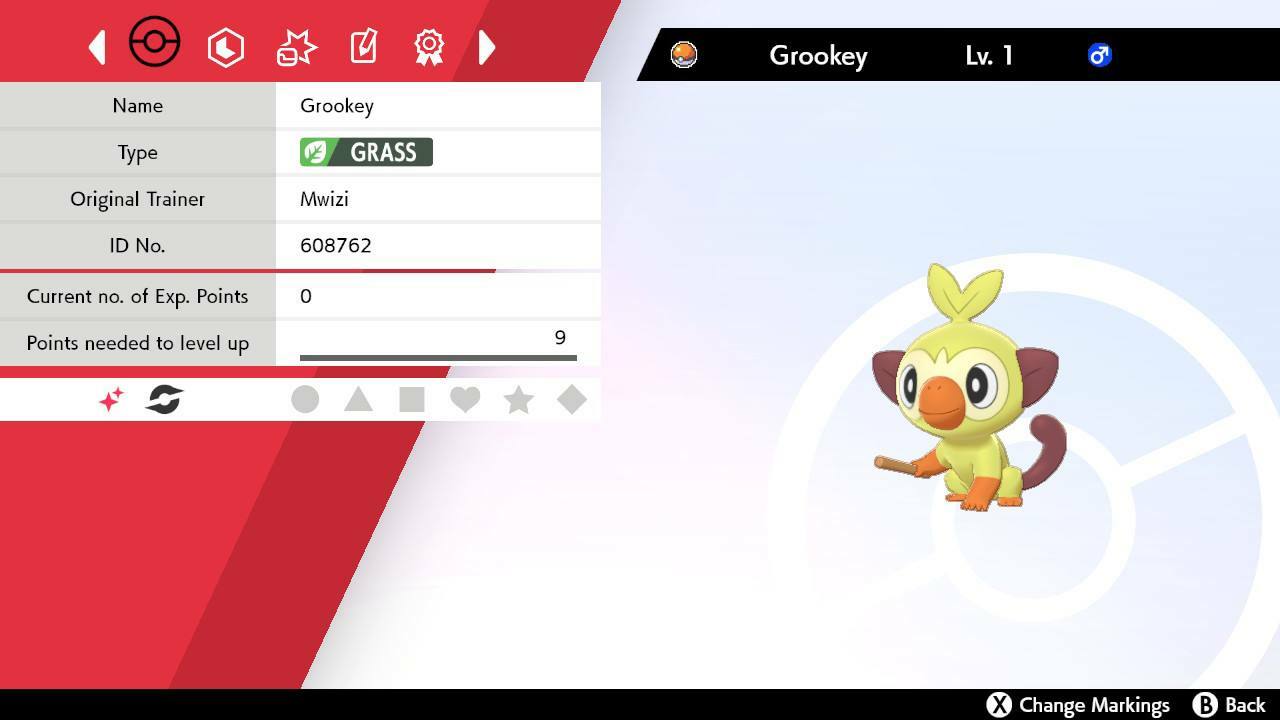 Legitimate 5 Max IV Shiny Grookey Pokemon Sword & Shield