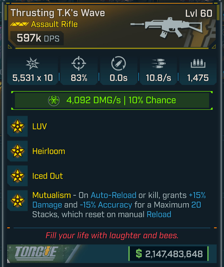 Borderlands 4 • MODDED Assault Rifle T.K’s Wave Corr • Level 60 PS PC XBOX STEAM