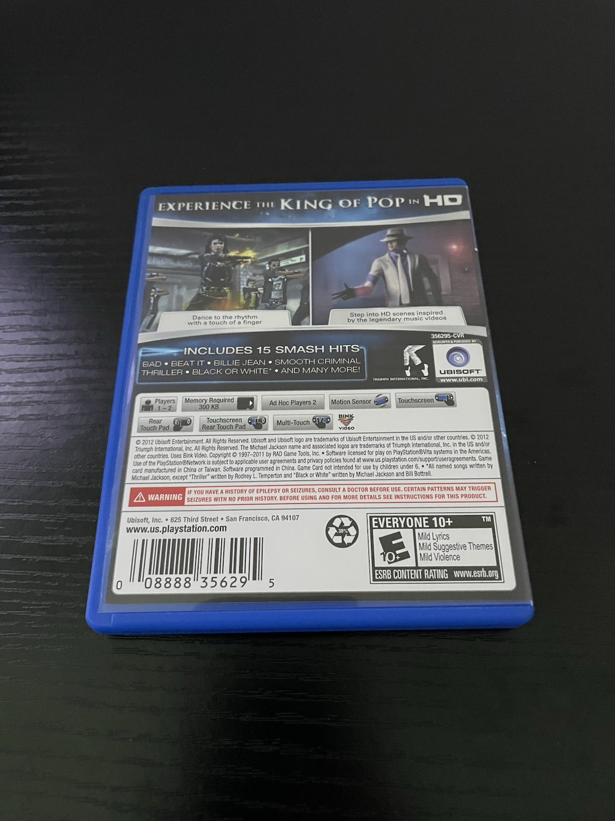 COMPLETE Michael Jackson: The Experience HD (Sony PlayStation Vita, 2012)