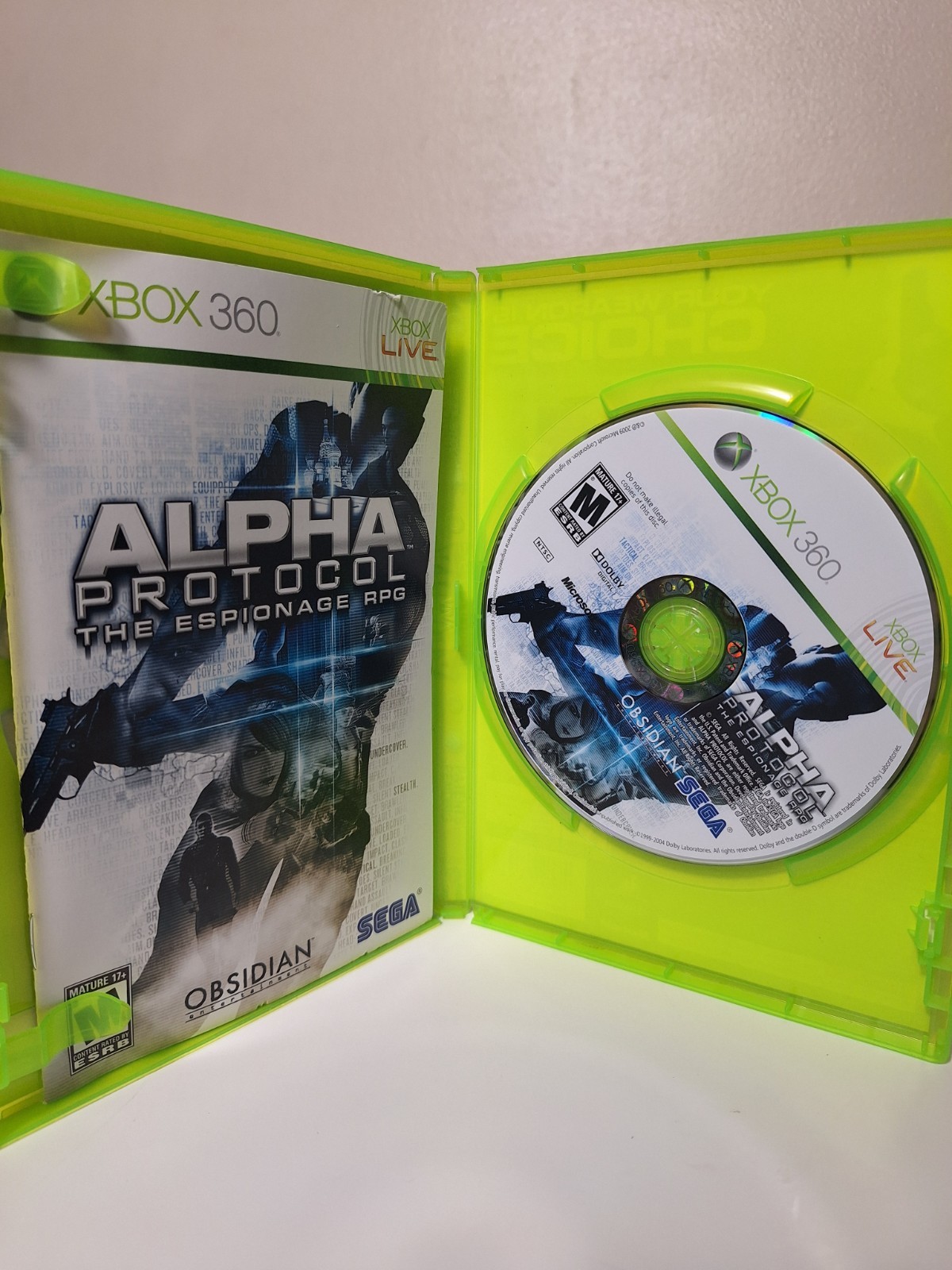 Alpha Protocol Microsoft Xbox 360 The Espionage RPG 2010 Sega Obsidian CIB Used