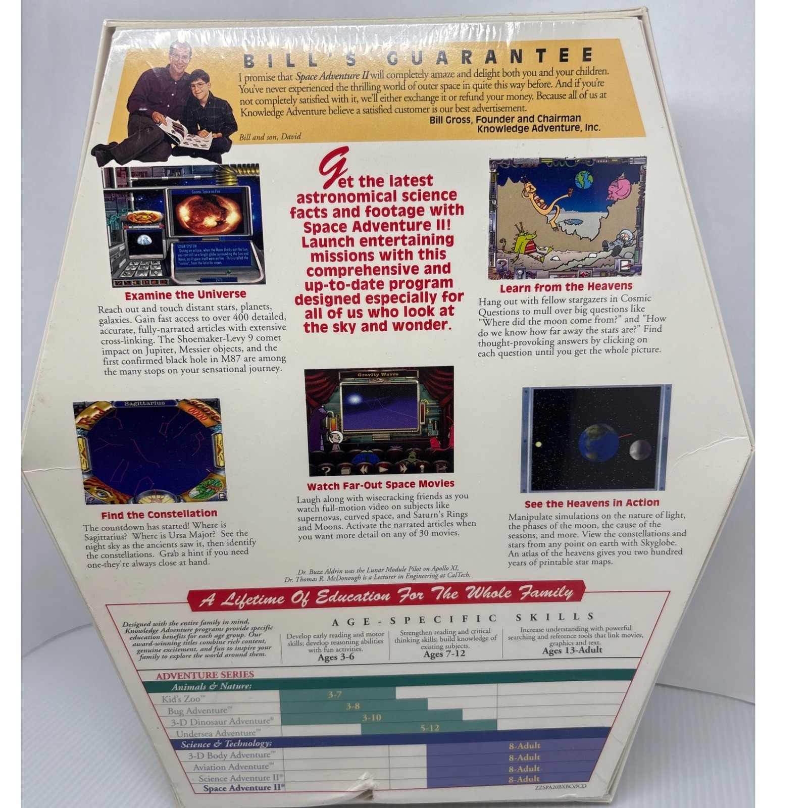 Knowledge Adventure Space Adventure II CD ROM Buzz Aldrin Tom McDonoug Jumpstart