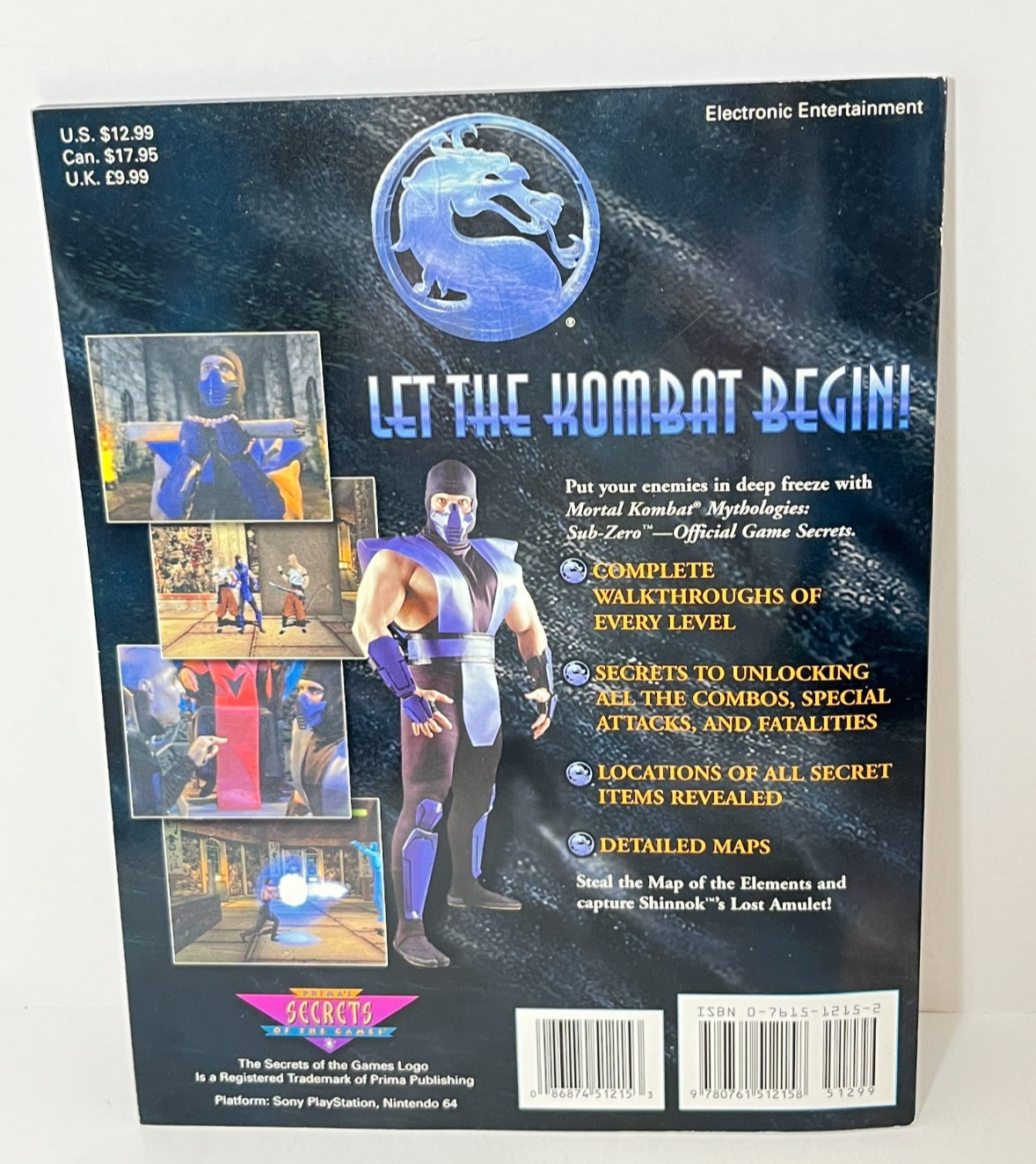 Mortal Kombat Mythologies: Sub-Zero Prima Game Secrets N64 + GAME, POSTER