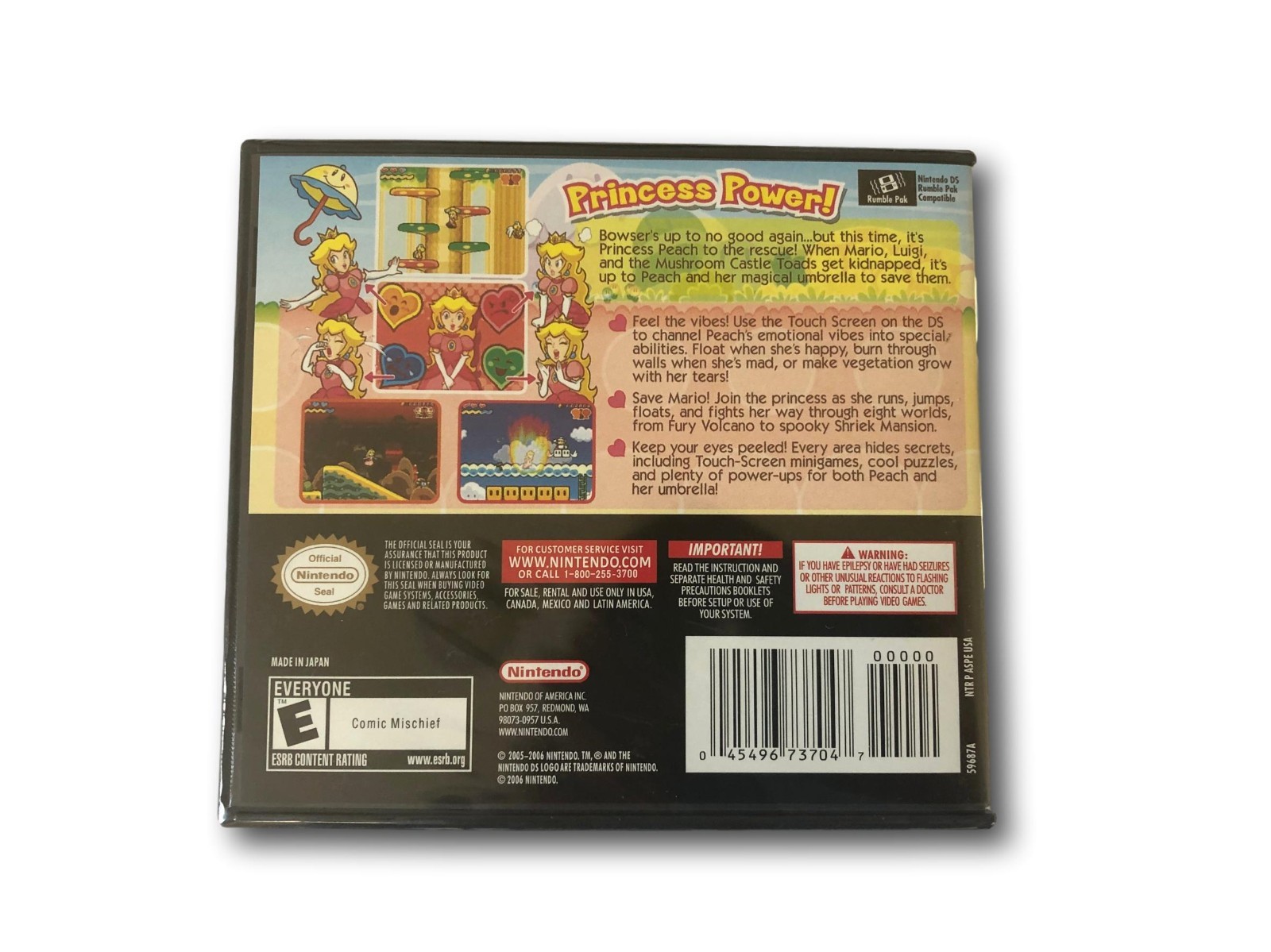 Brand New Sealed Super Princess Peach (Nintendo DS, 2006) Free Shipping