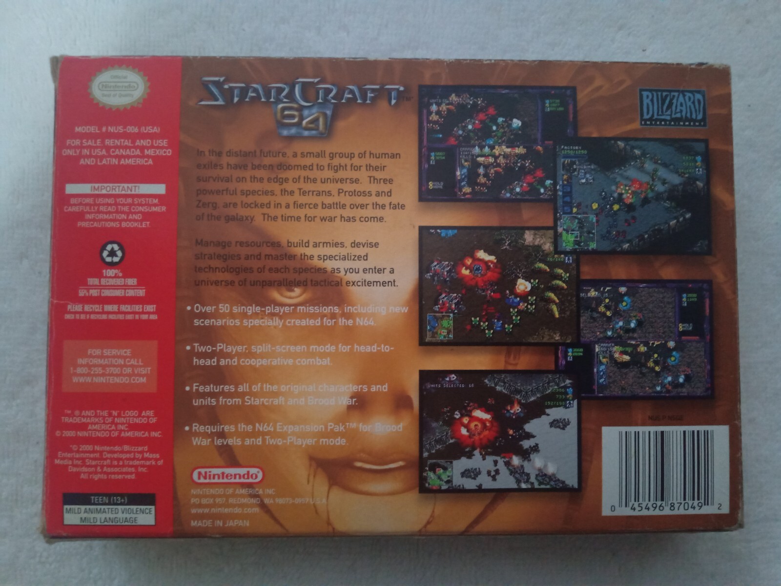 N64 NINTENDO 64 StarCraft 64 Complete Tested and Working