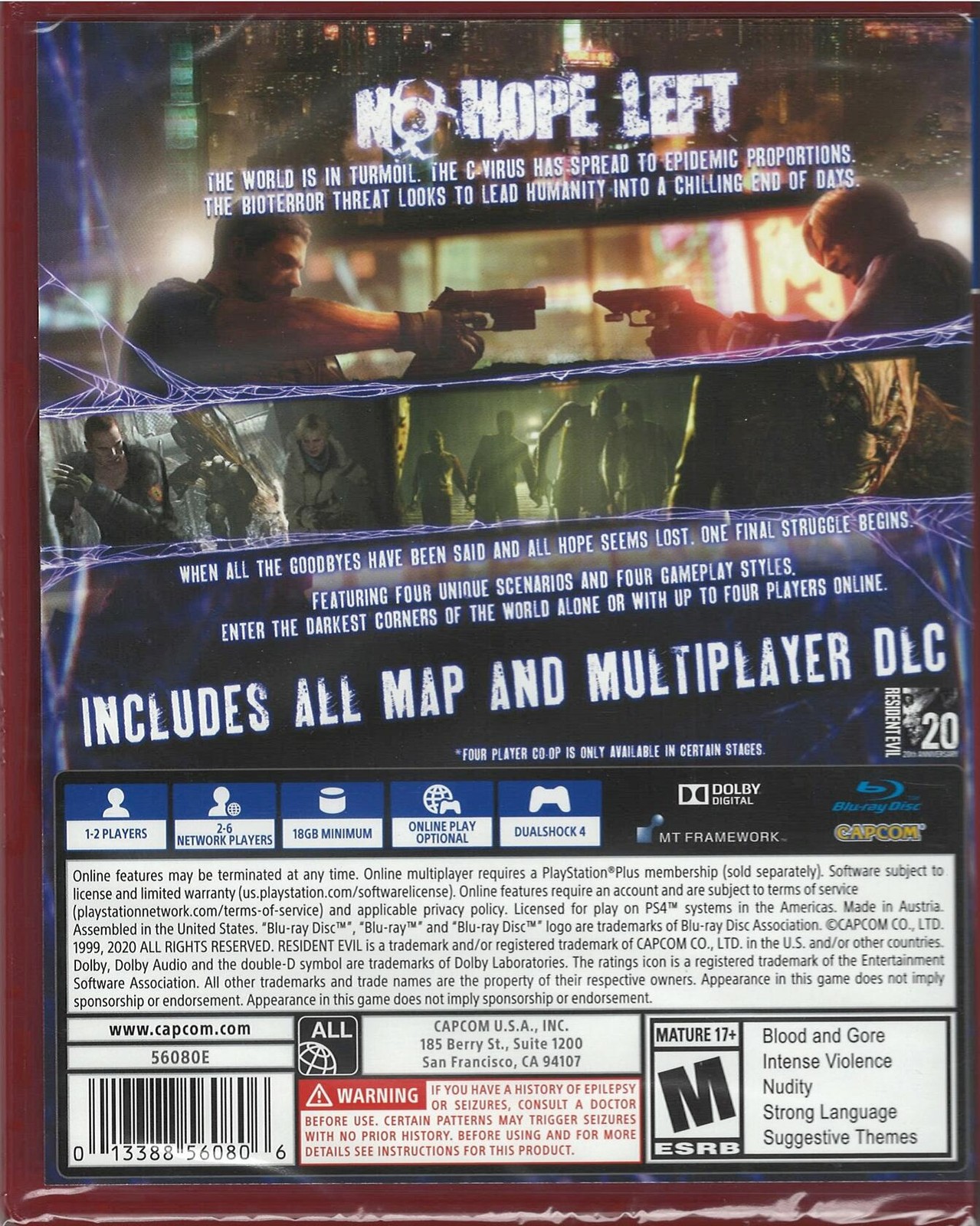 Resident Evil 6 HD PS4 (Brand New Factory Sealed US Version) PlayStation 4, Play