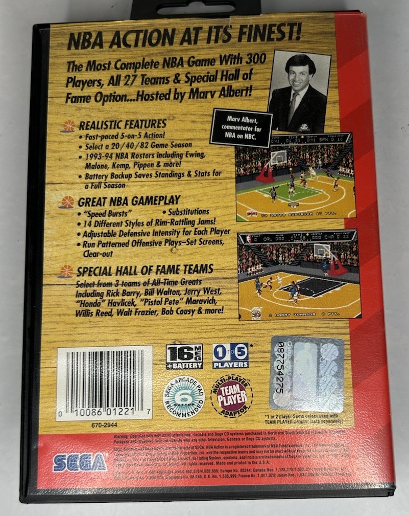 NBA Action ’94 (Sega Genesis, 1994) -not Tested