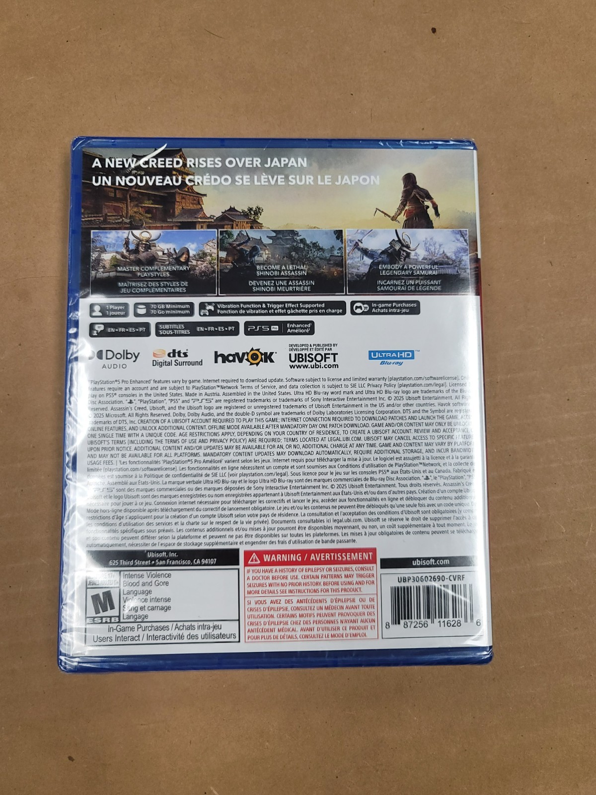 Assassin’s Creed Shadows Sony PlayStation 5 PS5 New Sealed
