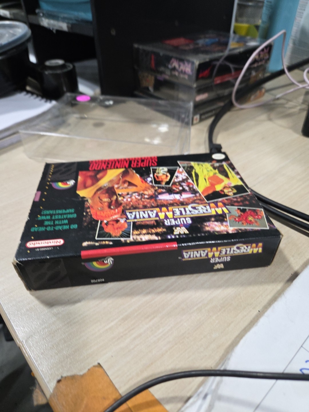 WWF Super Wrestlemania (SNES, 1992) Game And Box