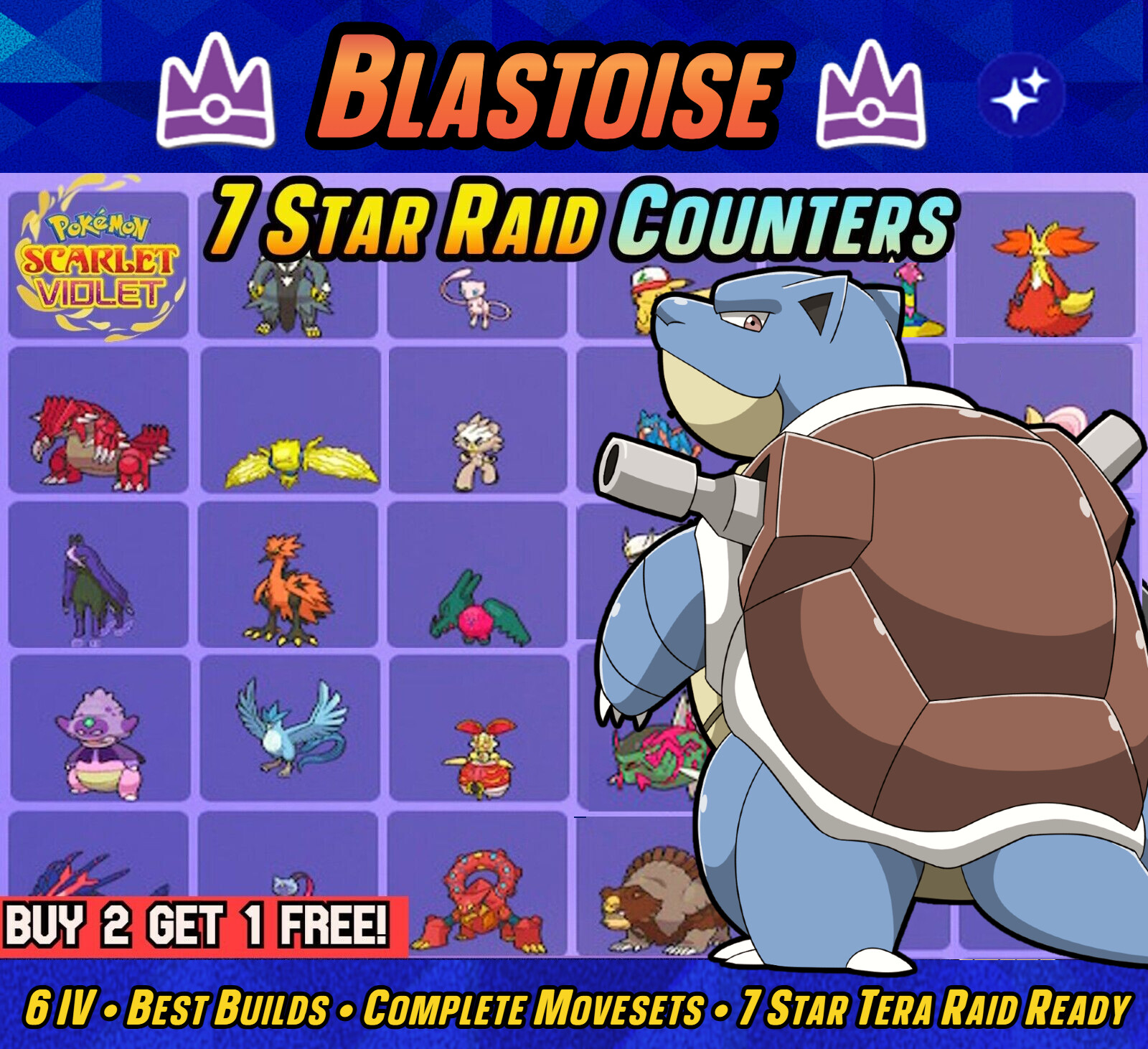 BLASTOISE Tera Raid Counters ✨6IV EVENT READY | SHINY ⚡ POKEMON SCARLET & VIOLET