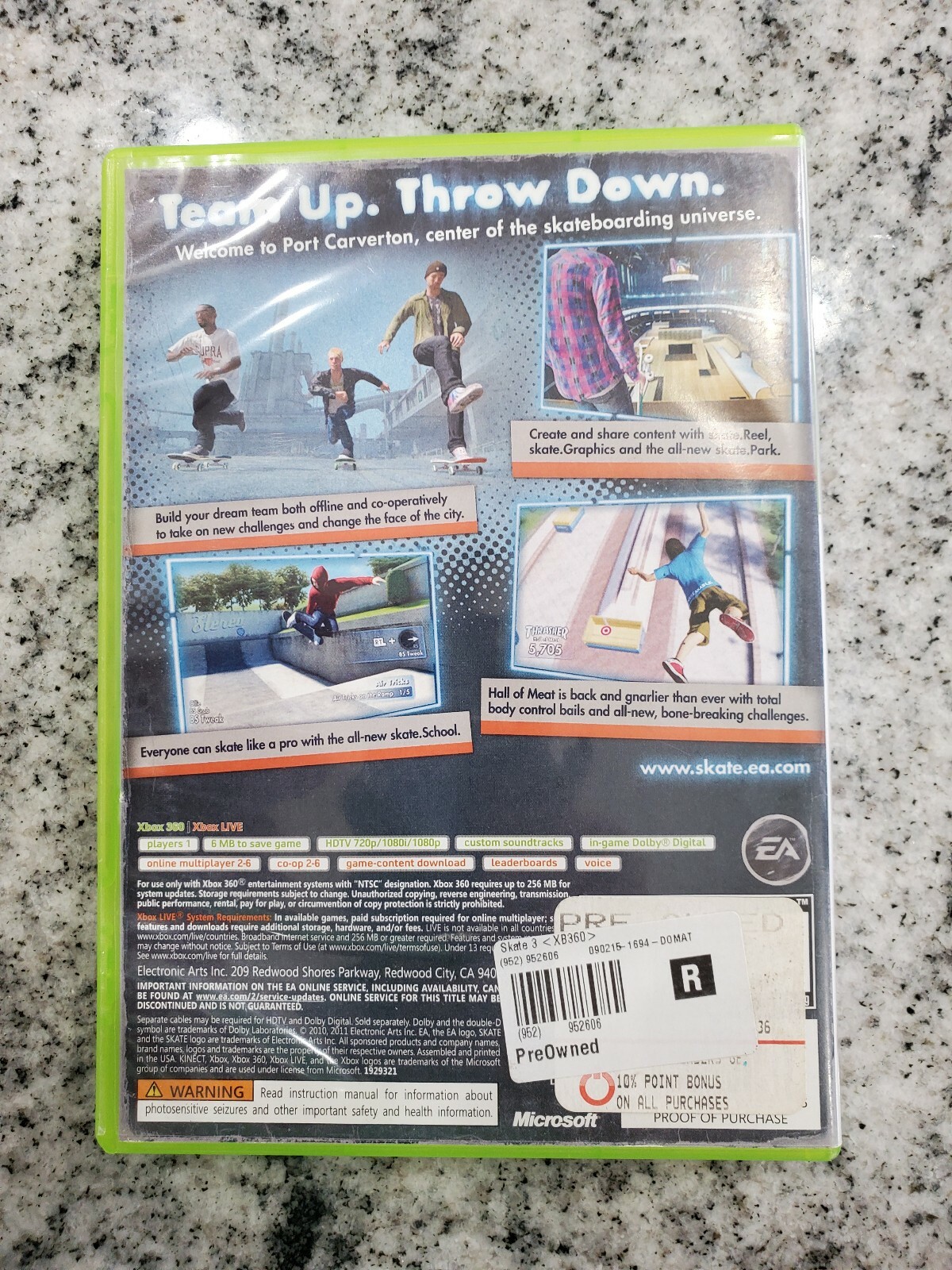 Skate 3 – (Microsoft Xbox 360, 2010) Free FAST SHIPPING!