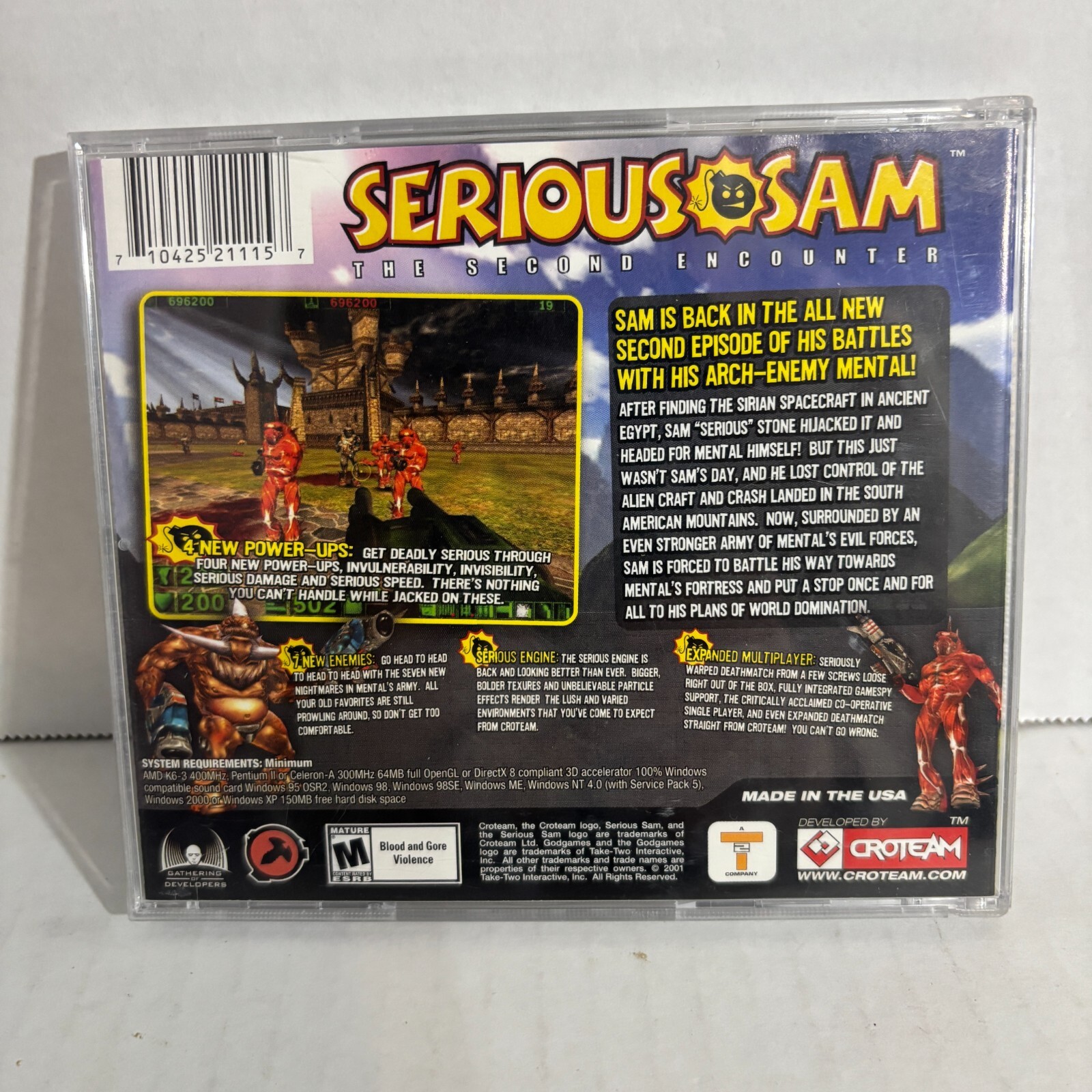 Serious Sam: The Second Encounter (PC, 2002) w/o Manual PC Game